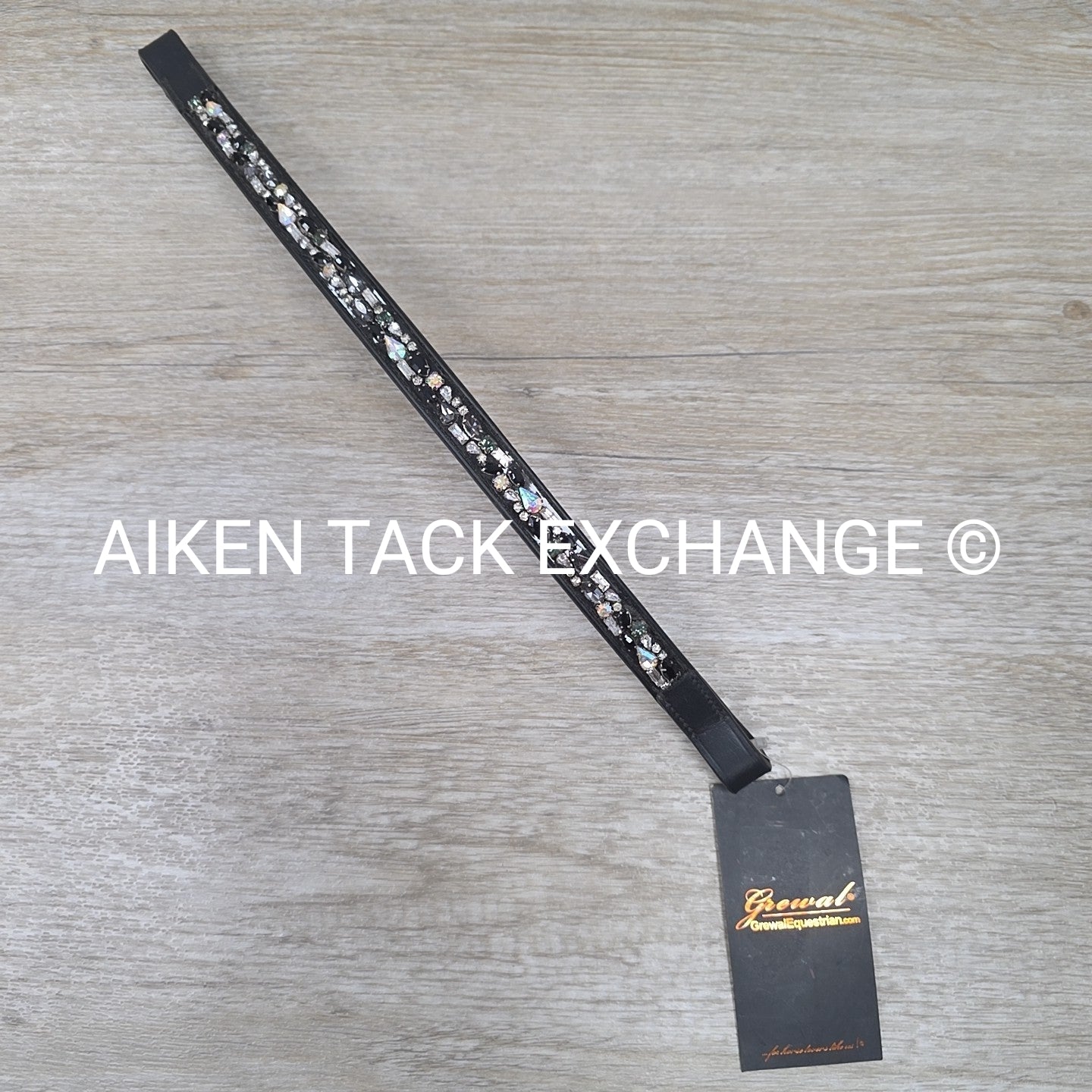 Grewal Equestrian Iced Onyx Browband, Black, Size Full