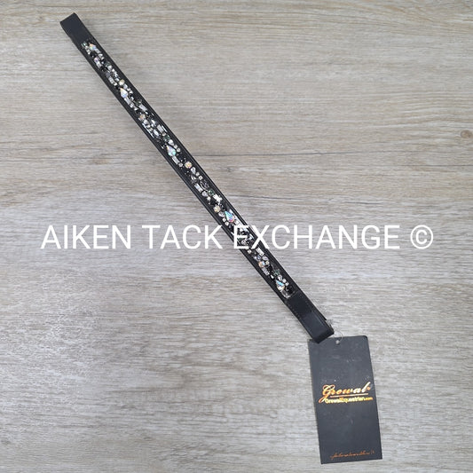 Grewal Equestrian Iced Onyx Browband, Black, Size Full