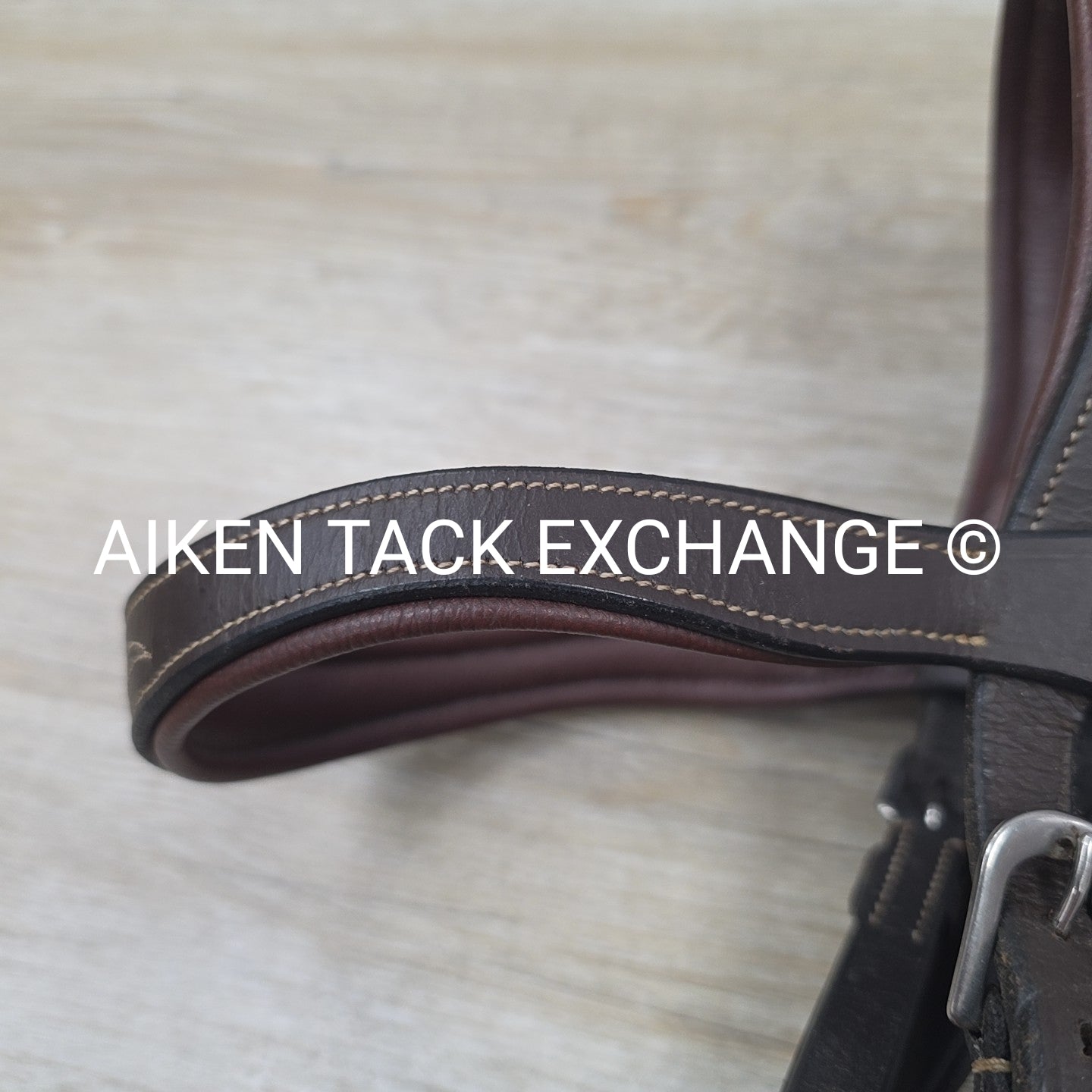 Dy'on Flash Noseband Bridle and Snap Hook with Matching Rubber Reins, Brown, Siz