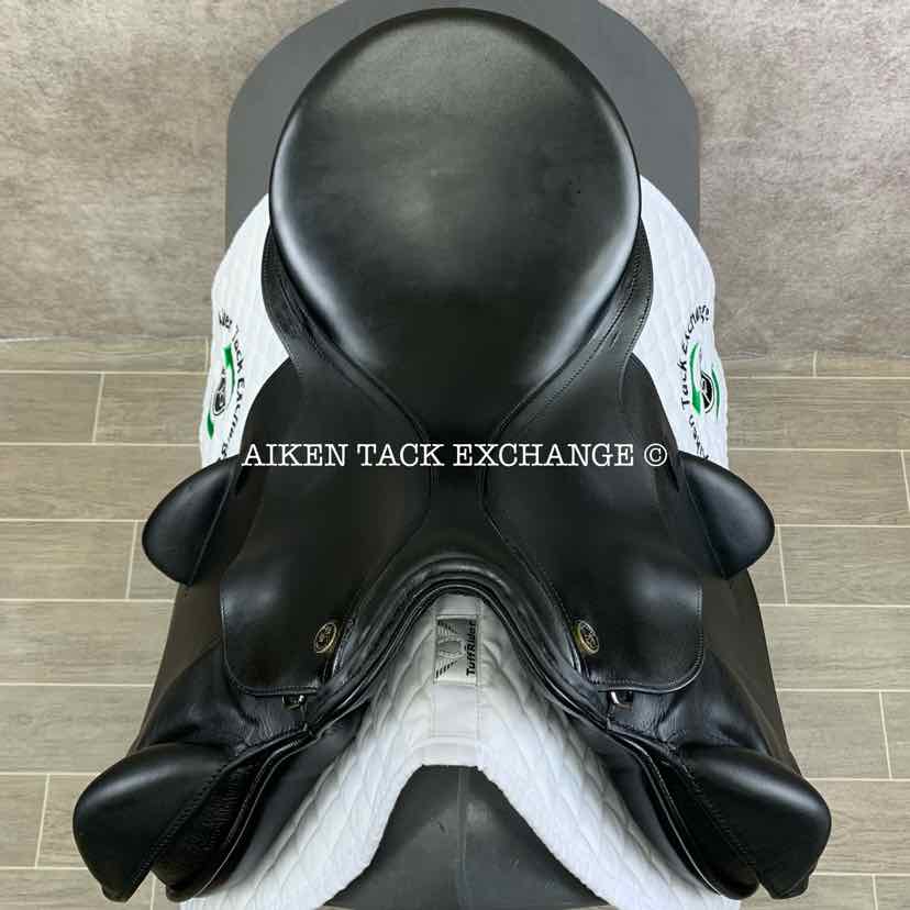 **SOLD** 2002 Kieffer Norbert Koof All Purpose Jump Saddle, 17" Seat, Wide Tree, Wool Flocked Panels