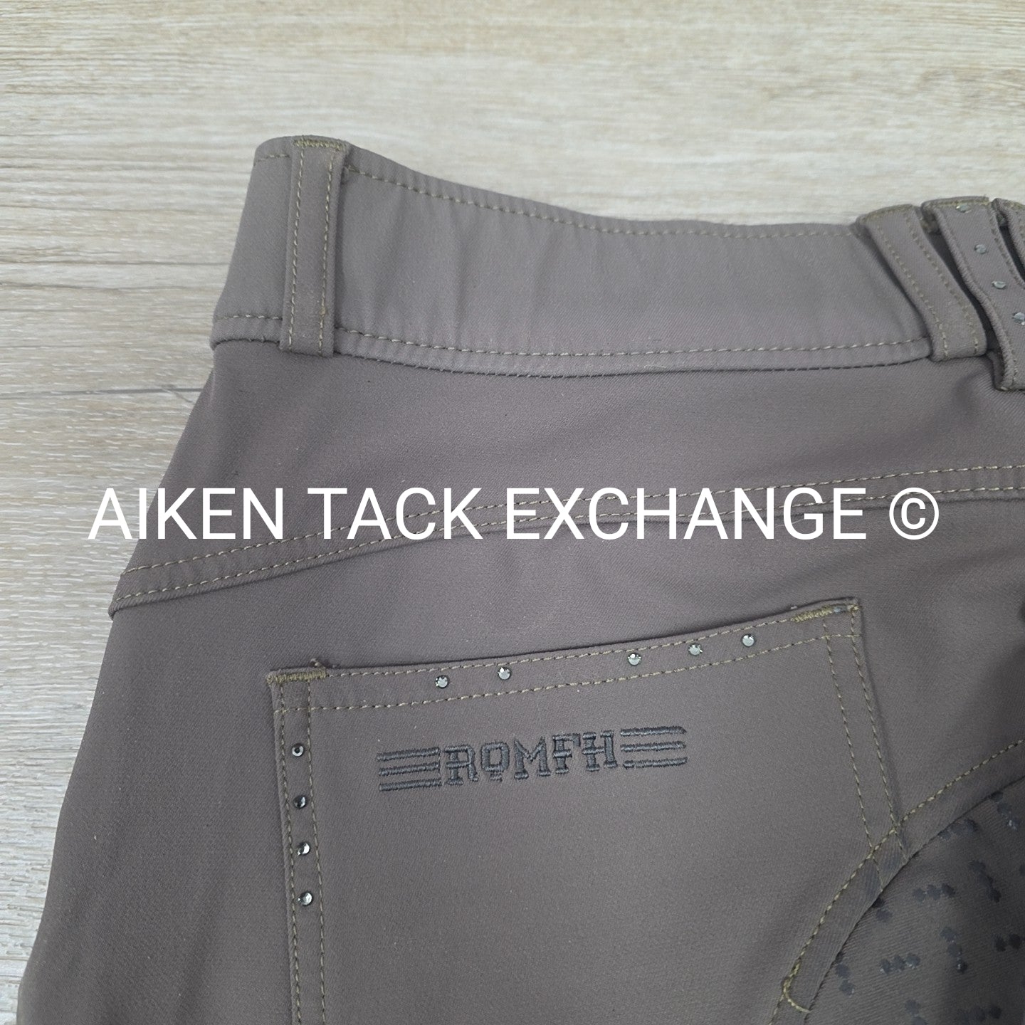 Romfh Sarafina Bling Silicone Grip Full Seat Breeches, Size 28 R