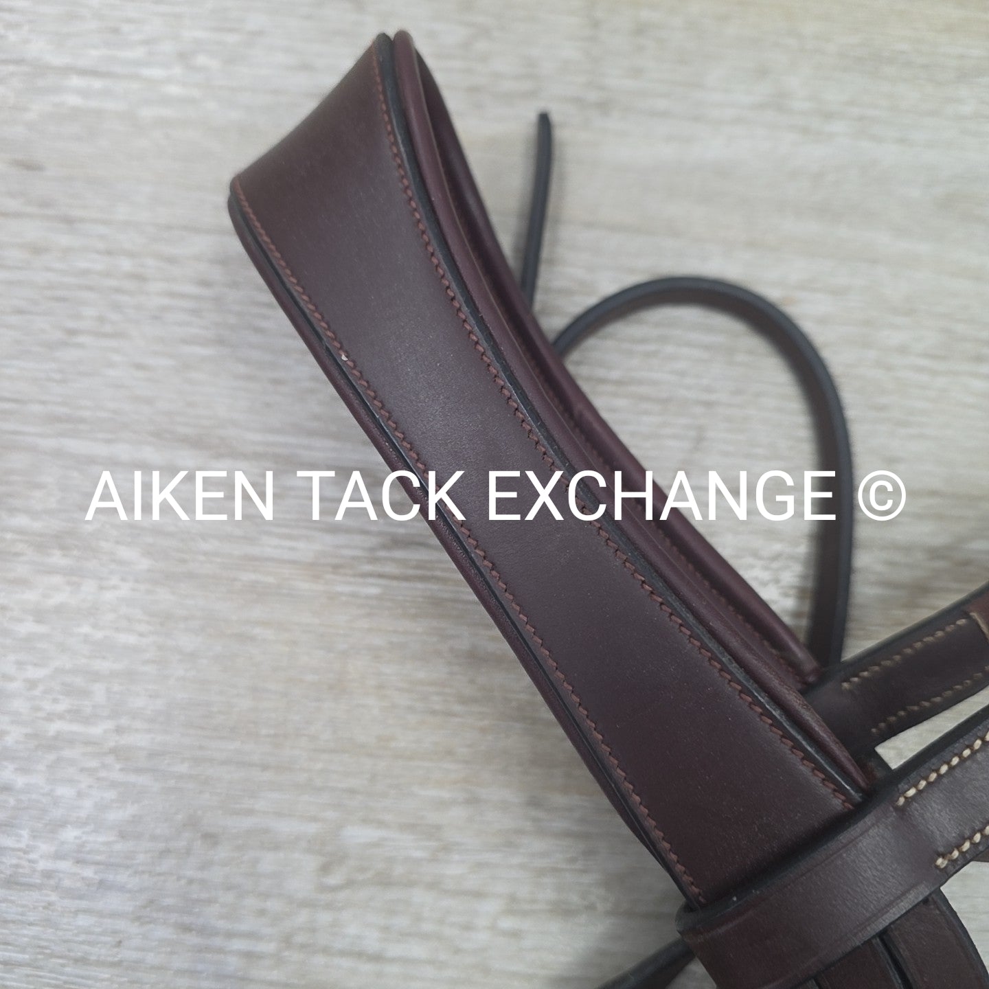 Monocrown Flat Hunt Bridle, No Reins, Brown, Oversize