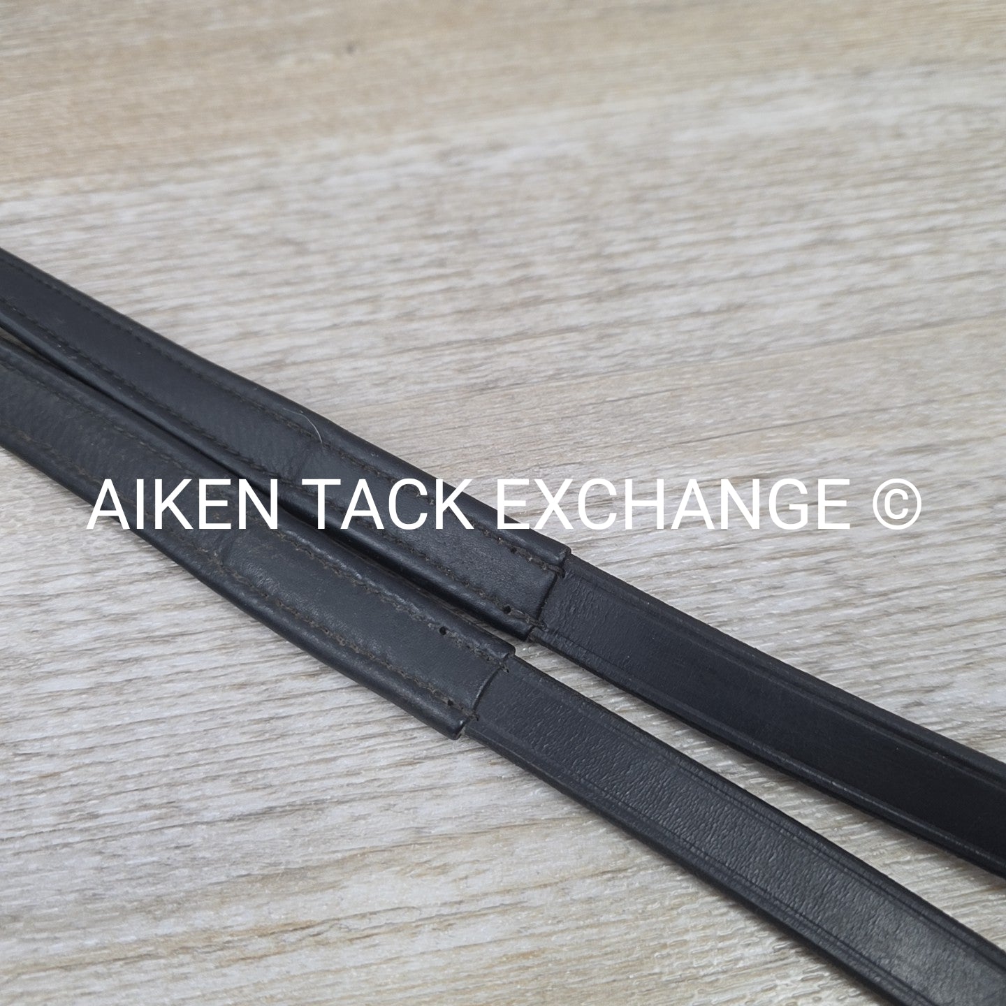 KL Select Red Barn Calf Lined Reins, Black, Size Full