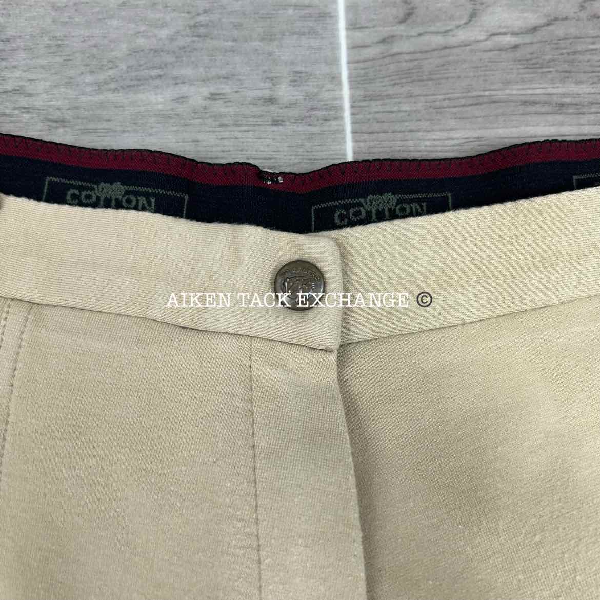 On Course Cotton Naturals Knee Patch Breeches, Size 36 L