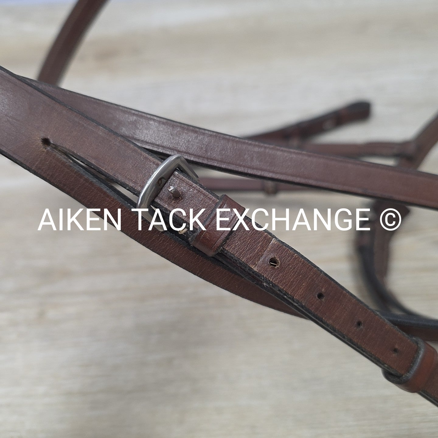 Plain Square Raised Bridle, No Reins, Brown, Size Full