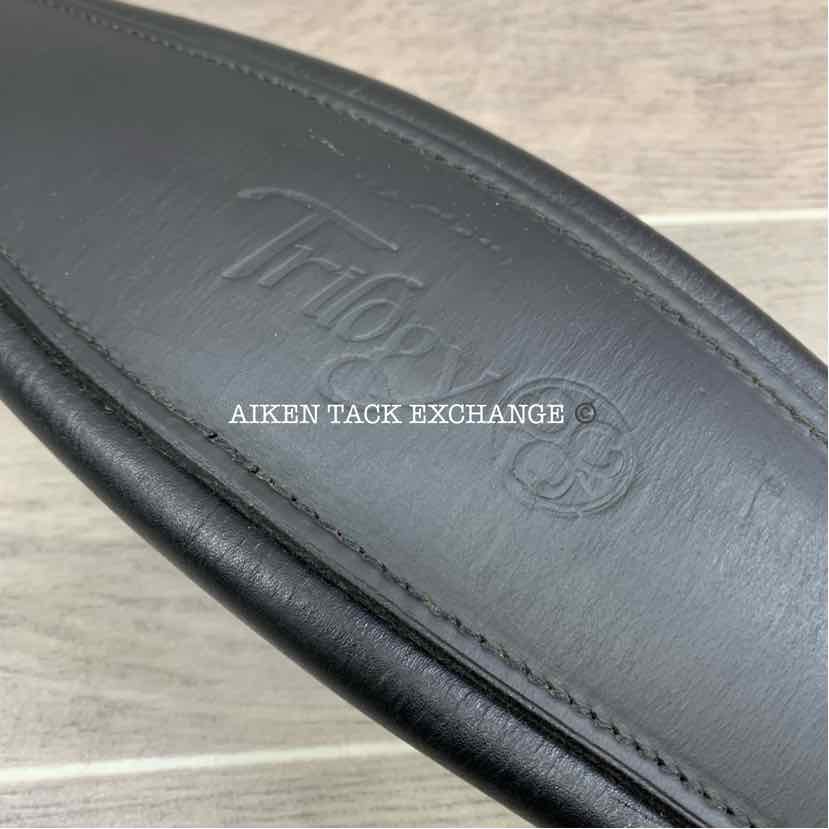 Trilogy Padded Leather Contoured Dressage Girth, Black, 26"