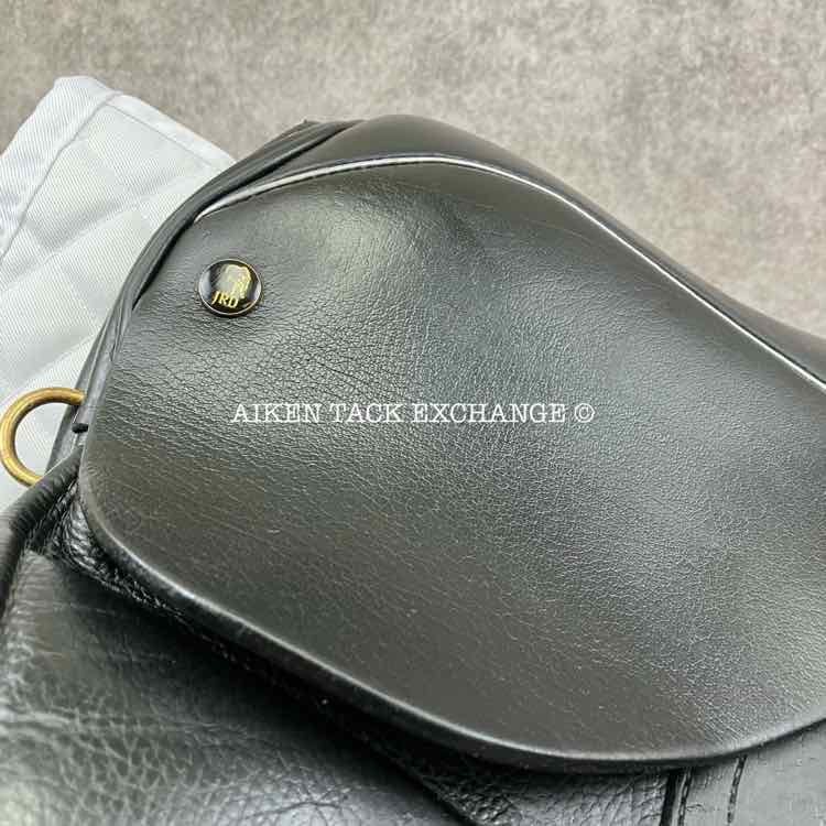 **SOLD** 2014 JRD Alvina Dressage Saddle, 18" Seat, Short Flap, Wide Tree, Wool Flocked Panels