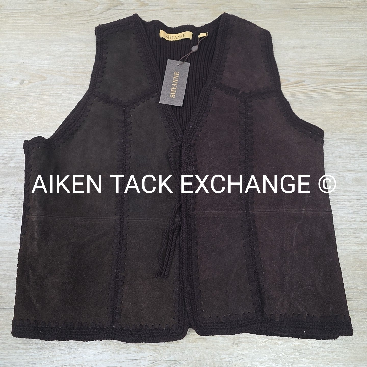 Shyanne Suede Tie Front Knit Fashion Vest, Women's Large