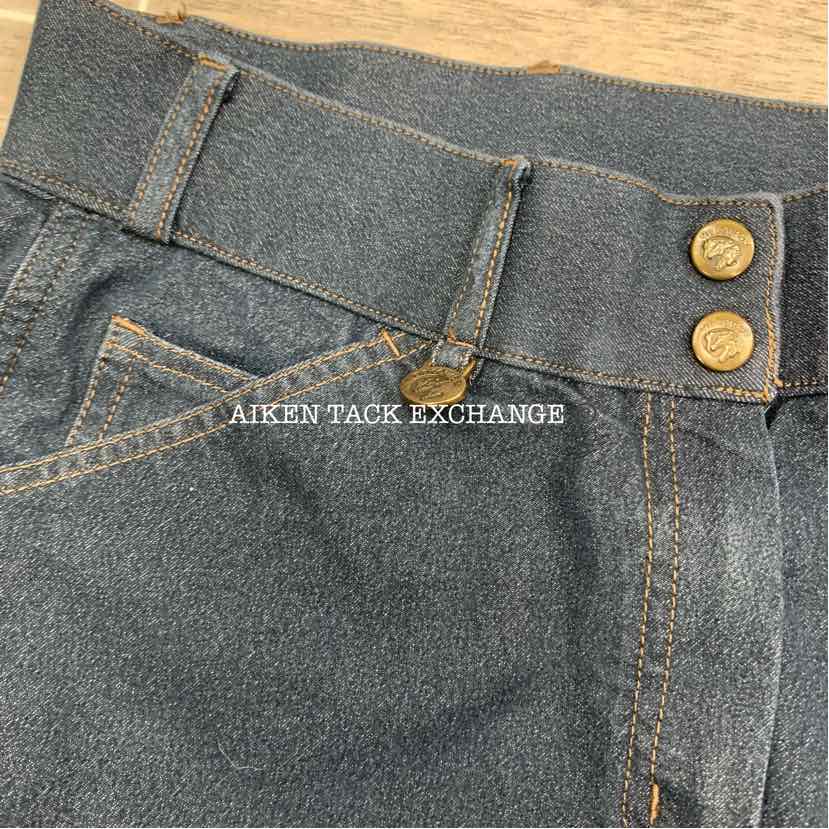 On Course Denim Knee Patch Breeches, Size 32
