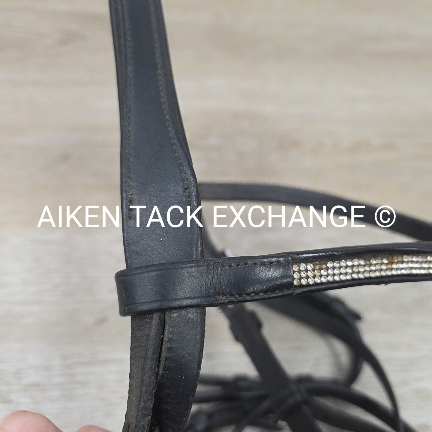 Horze Dressage Bridle with Rubber Reins, Black, Size Full