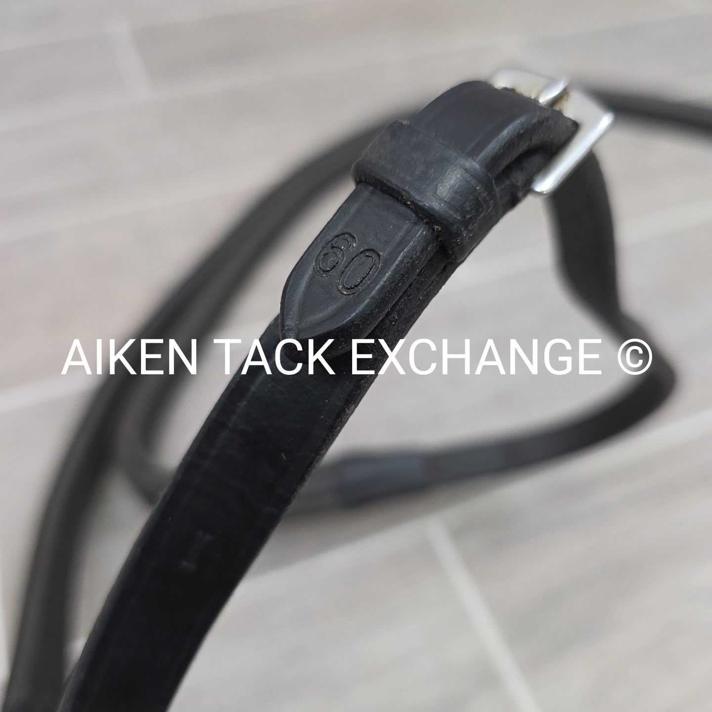 ThinLine Rubber Reins, Black, 60"