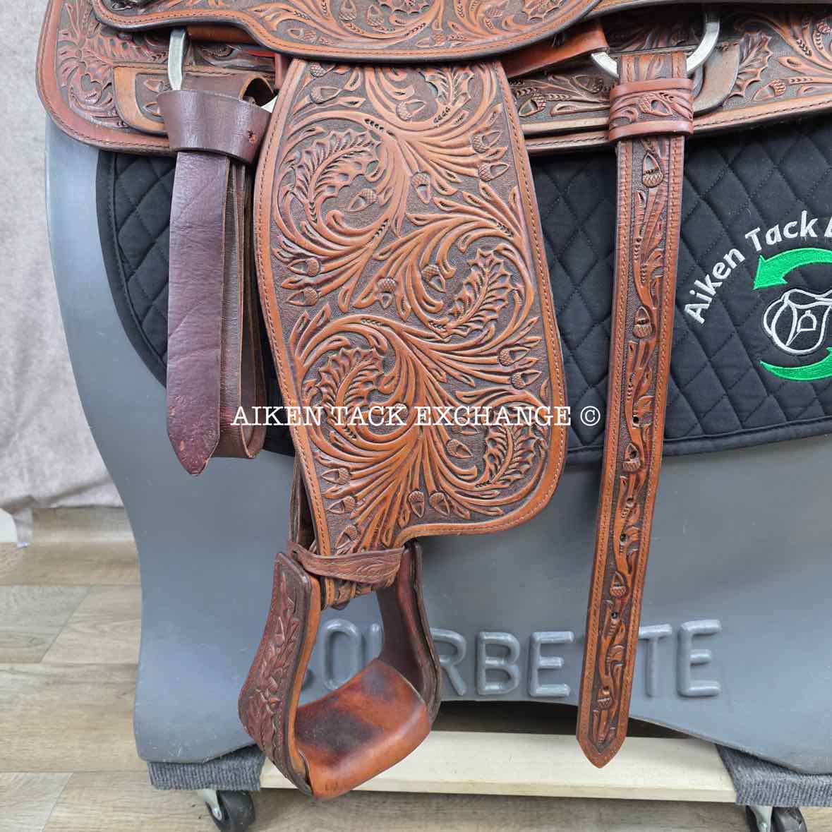 Circle Y Equitation Western Saddle, 15" Seat, Regular Tree - Semi QH Bars