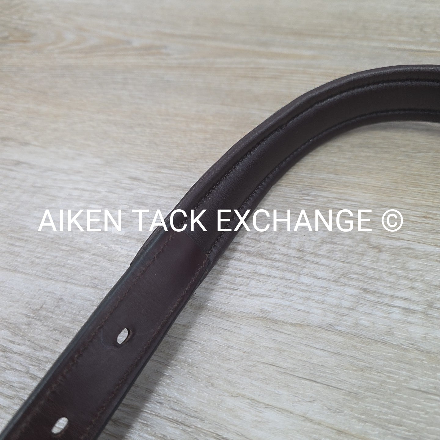 Padded Fancy Stitched Leather Halter, Brown, Size Full