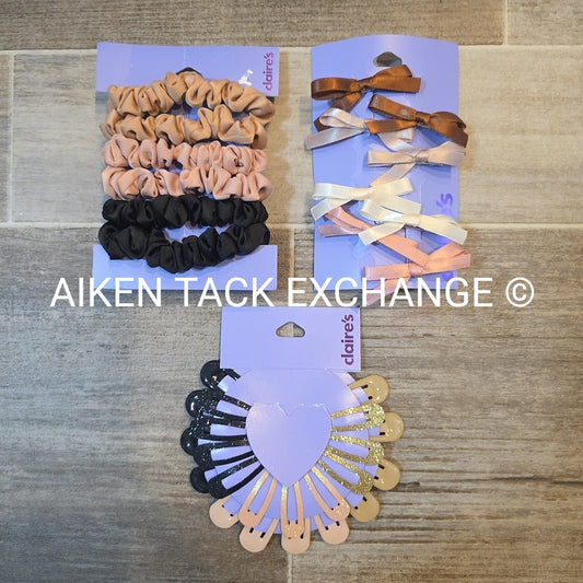 Claire's Hair Tie + Hair Clip Bundle