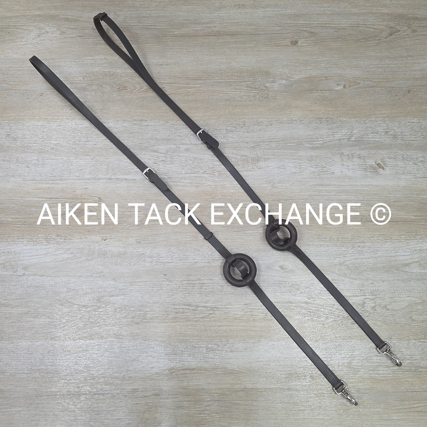 Rubber Donut Leather Side Reins, Brown