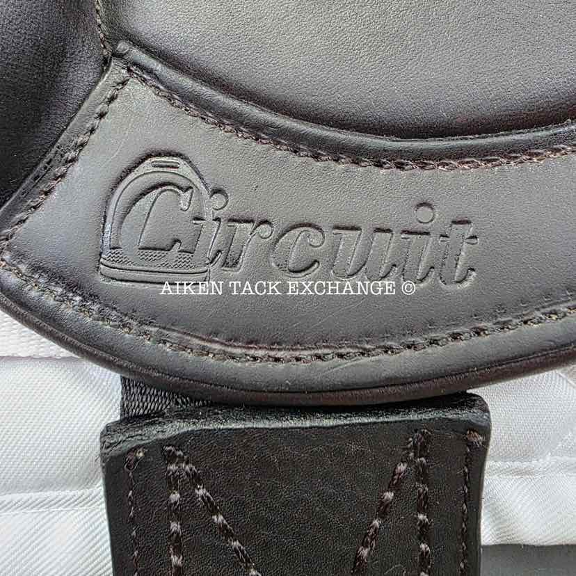 2022 Circuit by Dover Saddlery Premier Monoflap Jump Saddle, 17" Seat, Medium Wide Tree, Wool Flocked Panels