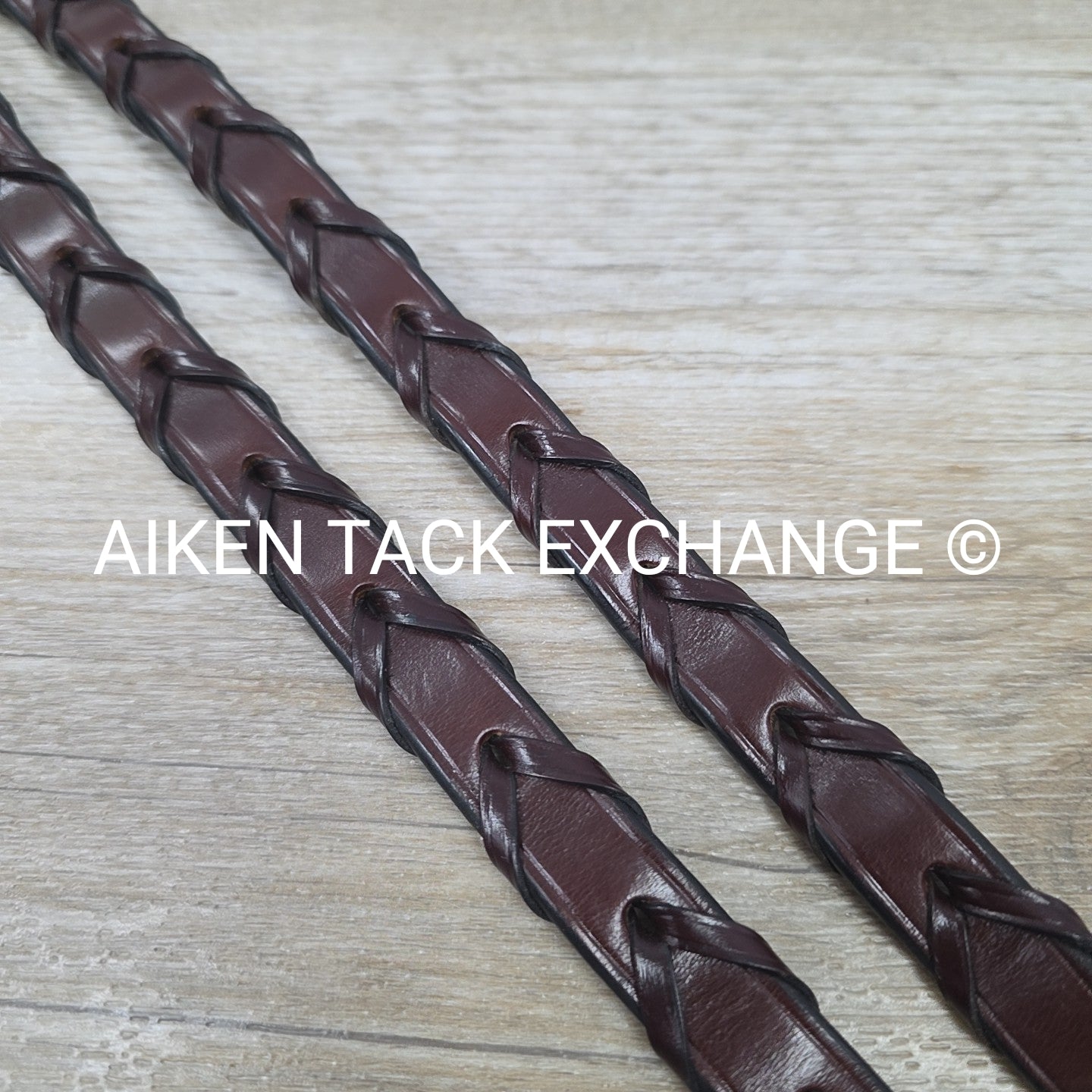 KL Select Round Raised Fancy Stitched Laced Reins, Brown, Size Full