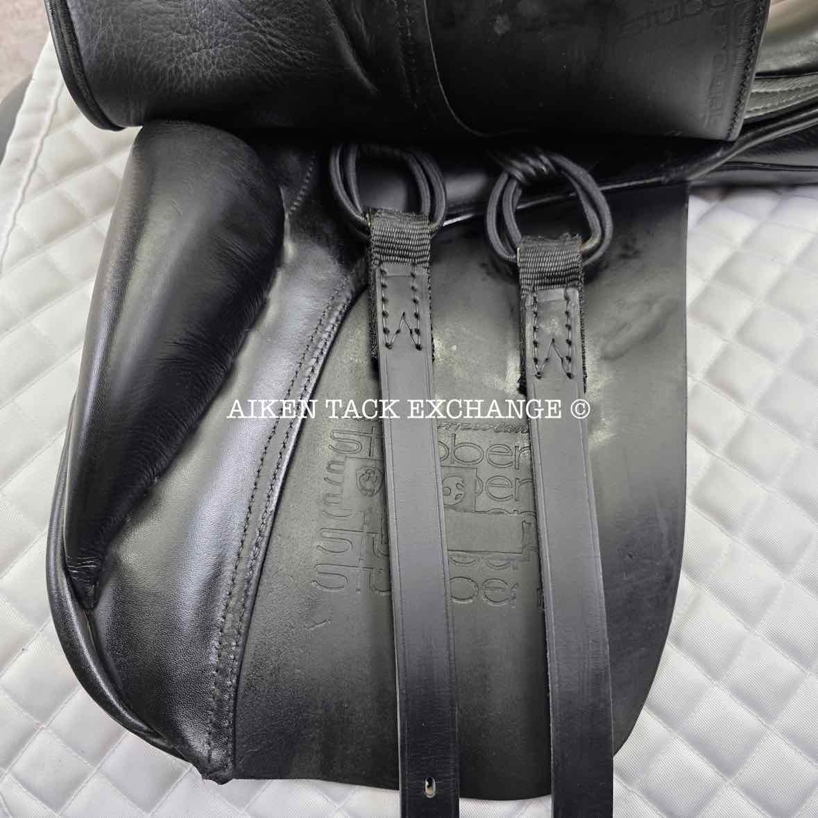 2014 Stubben Aramis Dressage Saddle with Equi-Soft, 18" Seat, 28cm Tree - Medium, Wool Flocked Panels