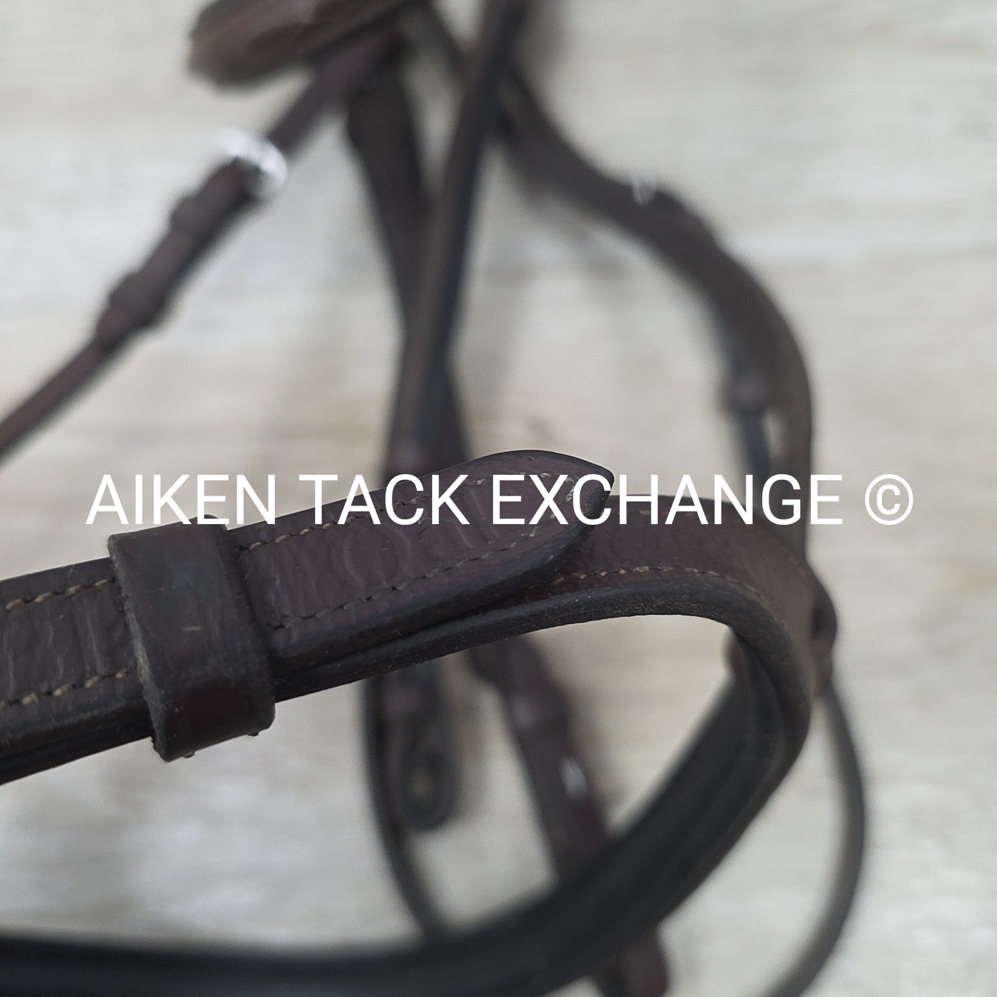 KL Select Black Oak Fancy Stitched Bridle with Matching Laced Reins, Brown, Over