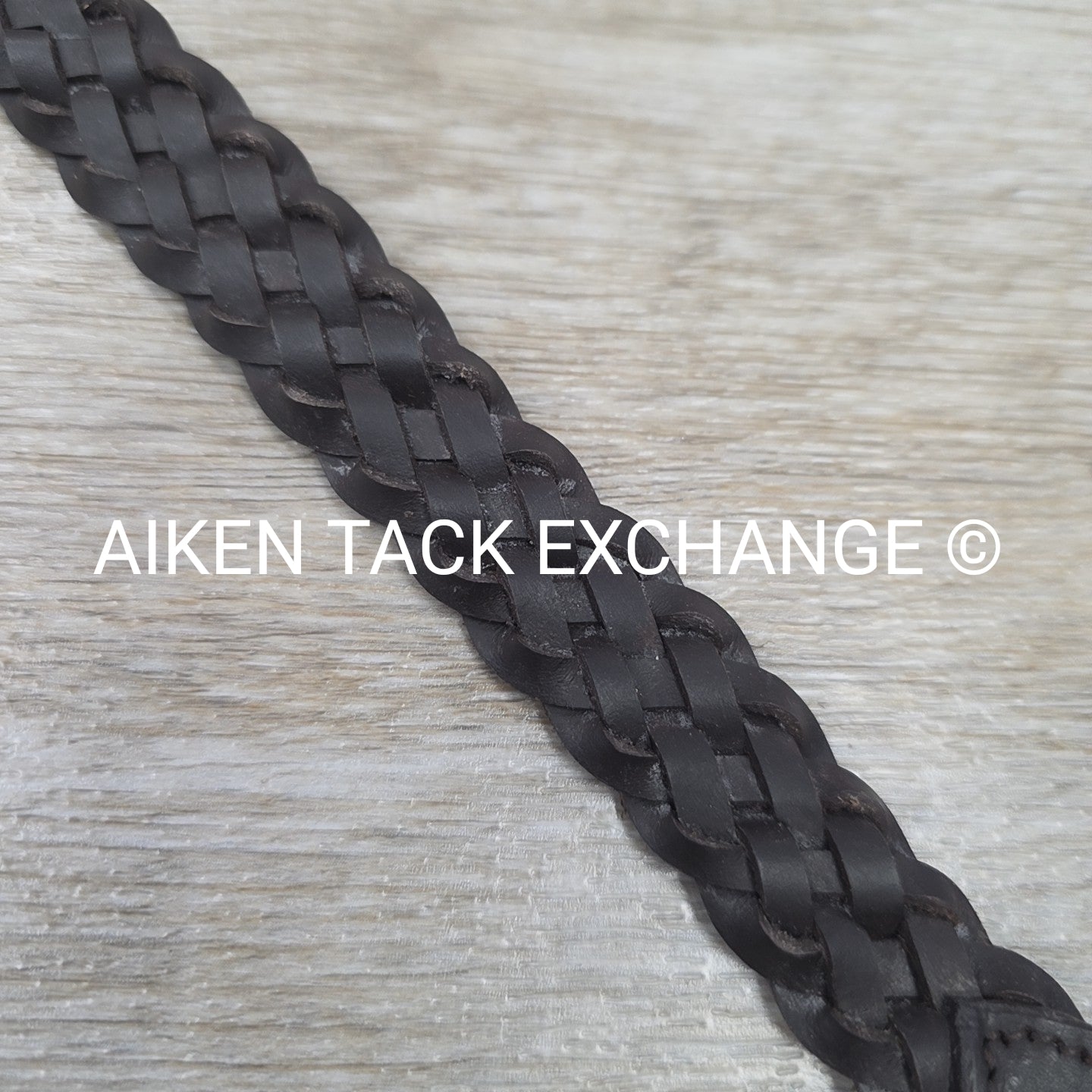 Plaited Leather Browband, Brown, 15.5"