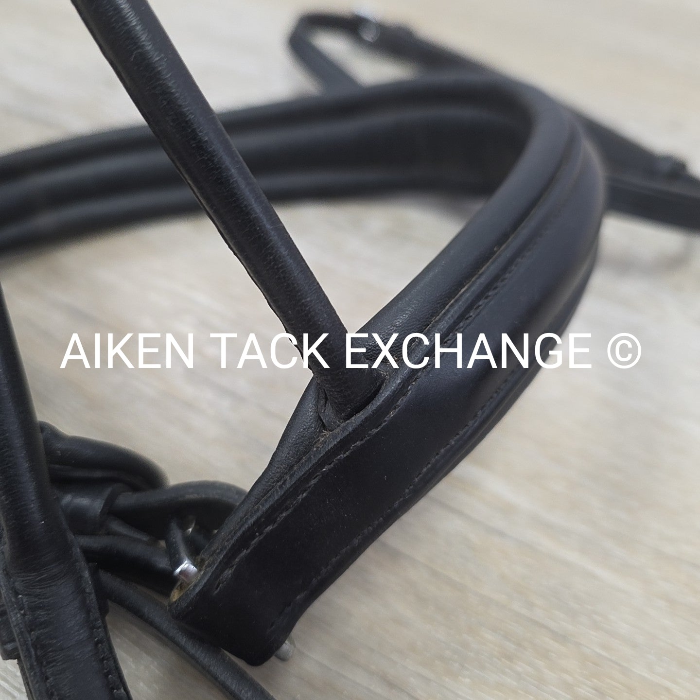 Schockemohle Rolled Dressage Bridle, No Reins, Black, Size Full