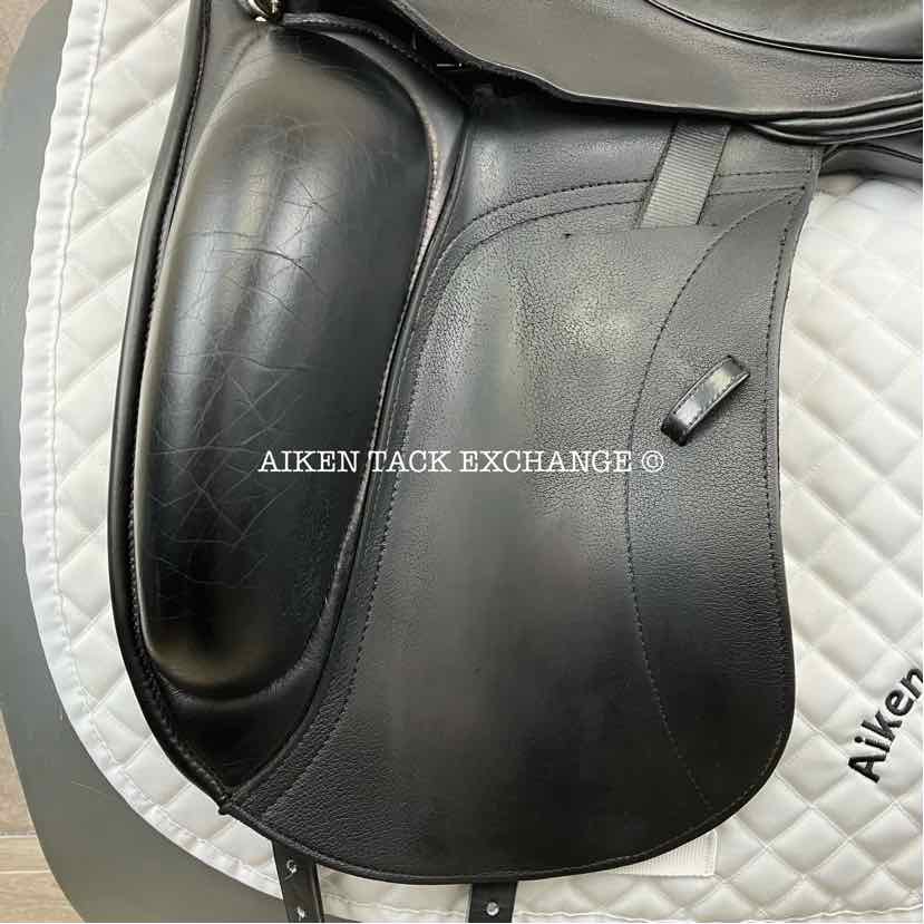 2018 Custom Saddlery Wolfgang Omni Monoflap Dressage Saddle, 17.5" Seat, Adjustable Tree, Wool Flocked Panels