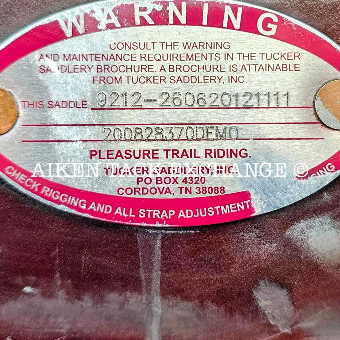 2008 Tucker 260 High Plains Western Saddle, 16.5" Seat, Medium Tree