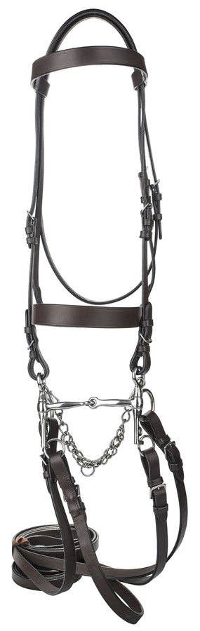 HENRI DE RIVEL POLO BRIDLE WITH DOUBLE REINS: Pony