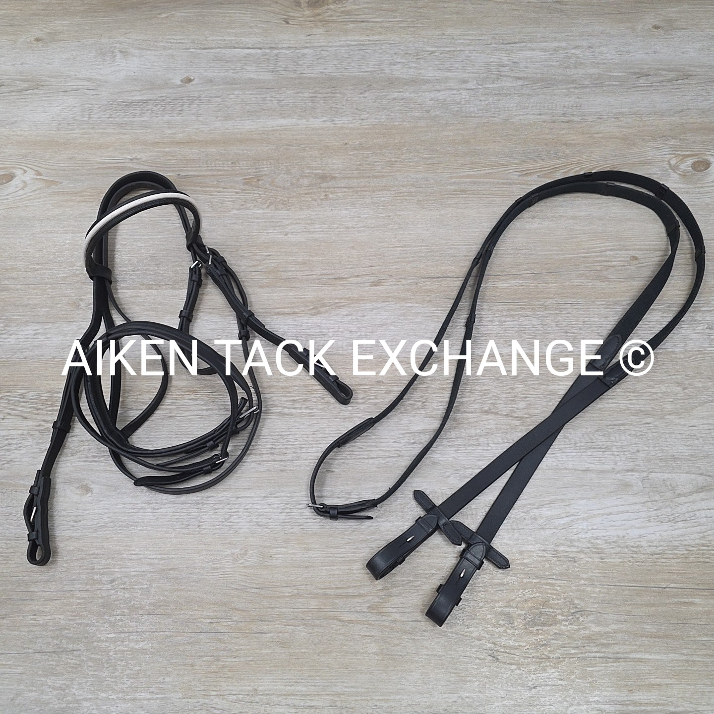 Passier Flash Bridle with Matching Cotton Web Reins, Black, Size Cob