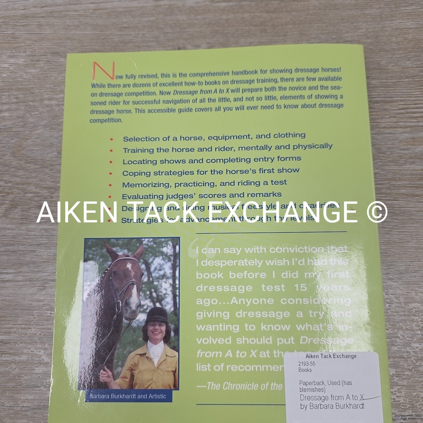 Dressage from A to X by Barbara Burkhardt