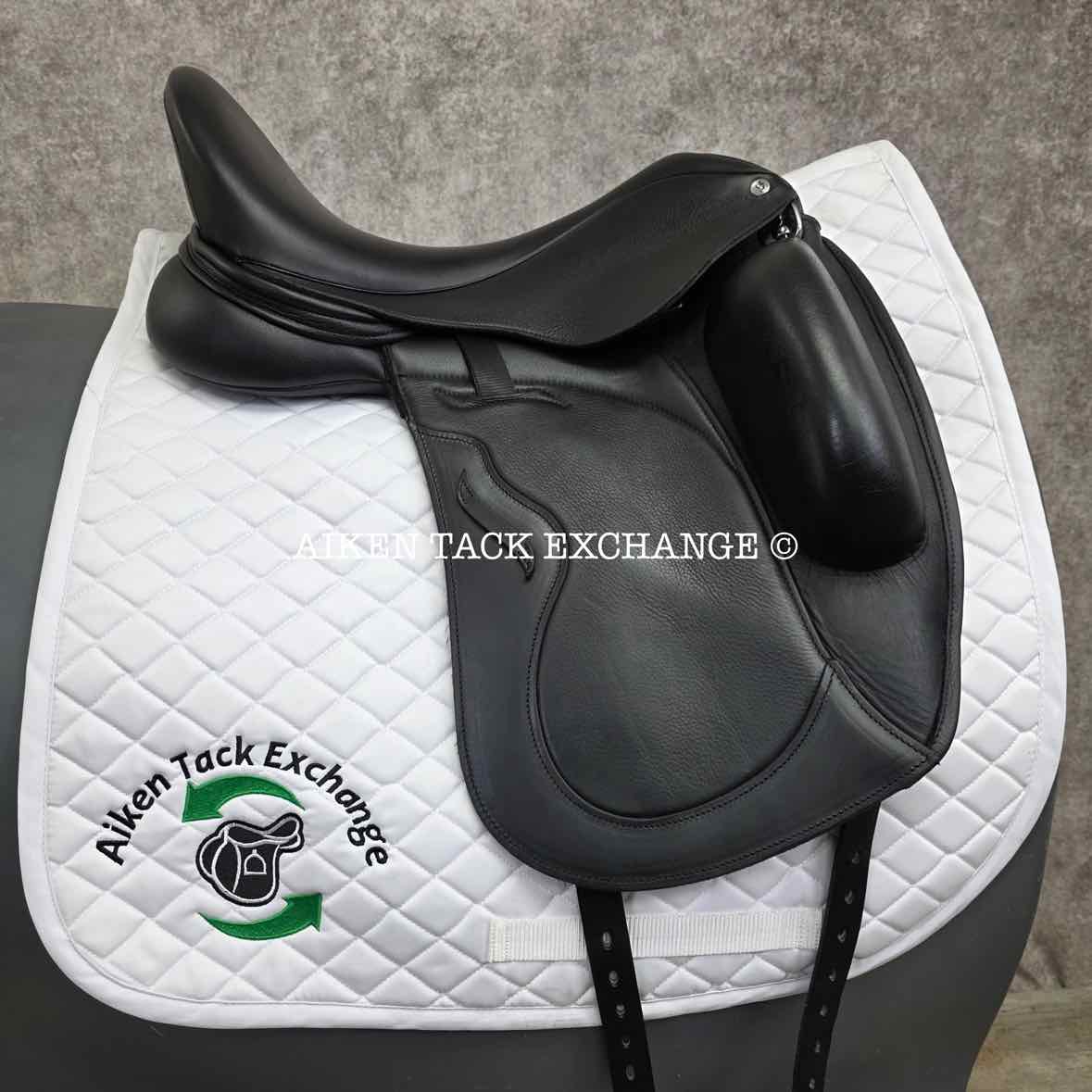 2023 Envy by Custom Saddlery Aurora Monoflap Dressage Saddle, 17.5" Seat - Short Flap, Adjustable Tree, Wool Flocked Panels