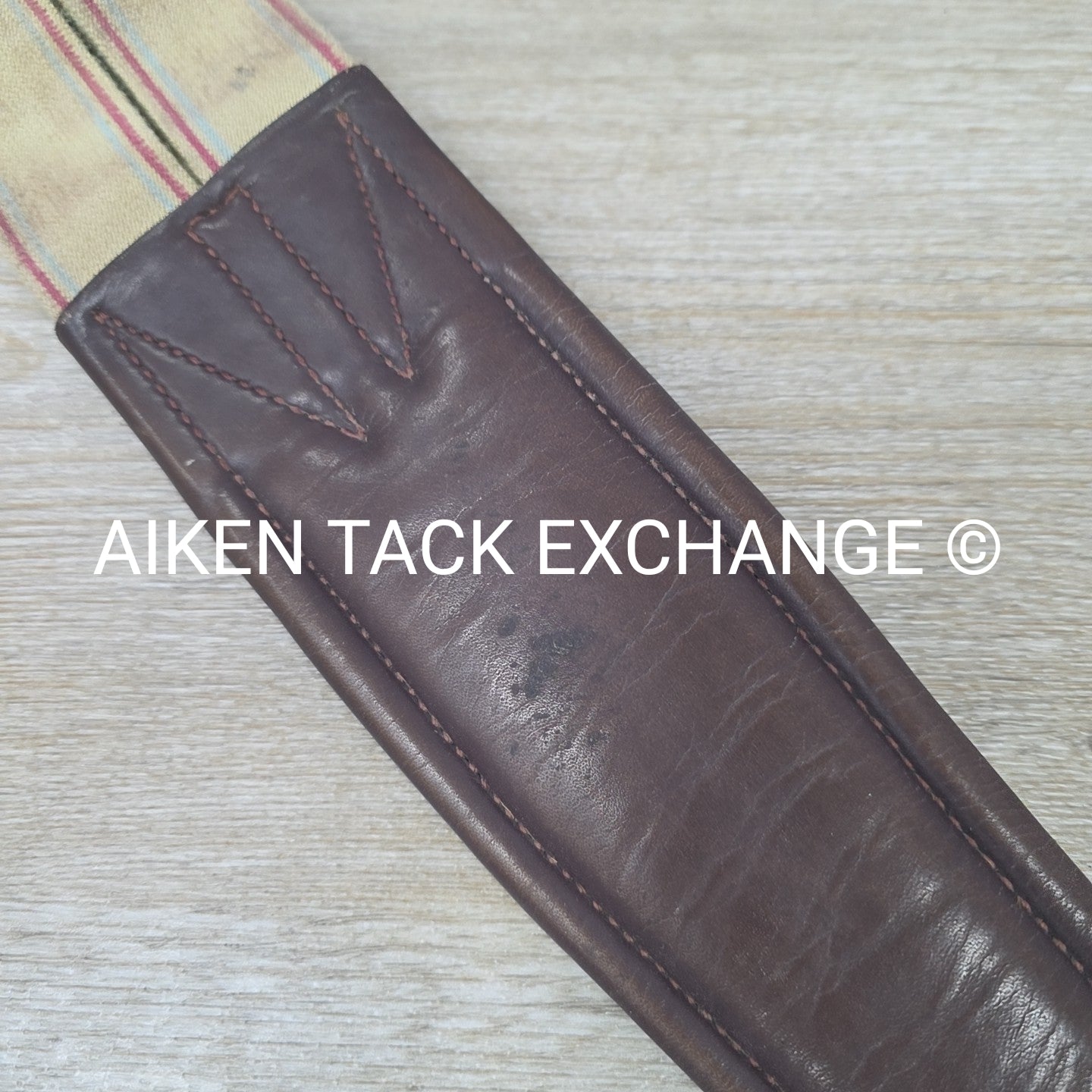 HFP Leather Girth with Single End Elastic, Brown, 54"