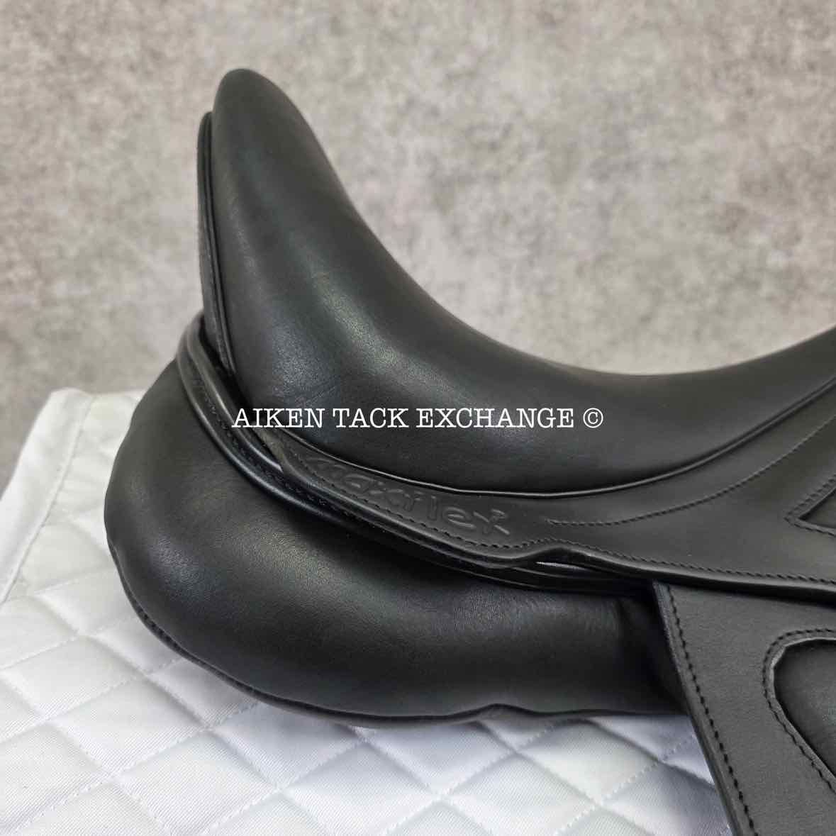 2022 MaxFlex Melina Pro Monoflap Dressage Saddle, 17" Seat, Flex Tree - Extra Wide (Adjustable), Wool Flocked Panels