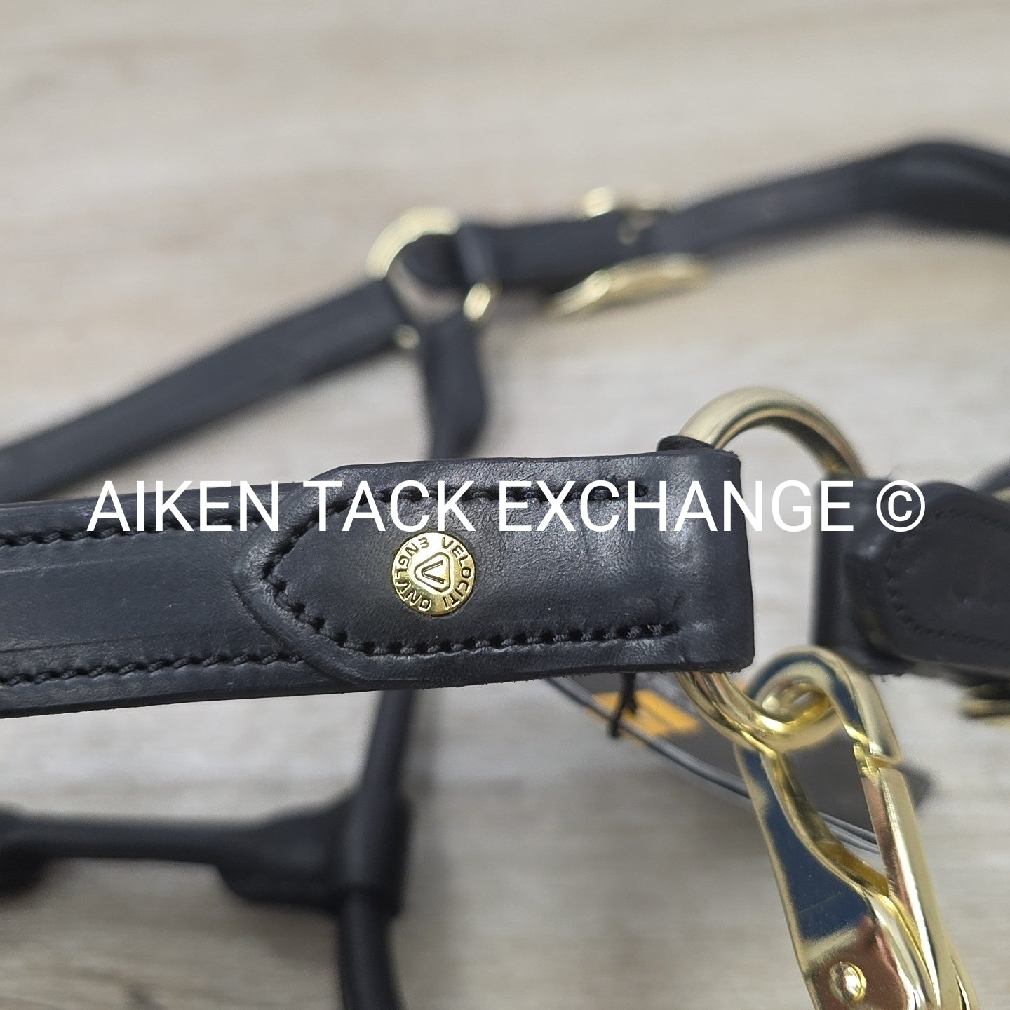 Shires Velociti Lusso Soria Control Leather Halter, Black, Size Full