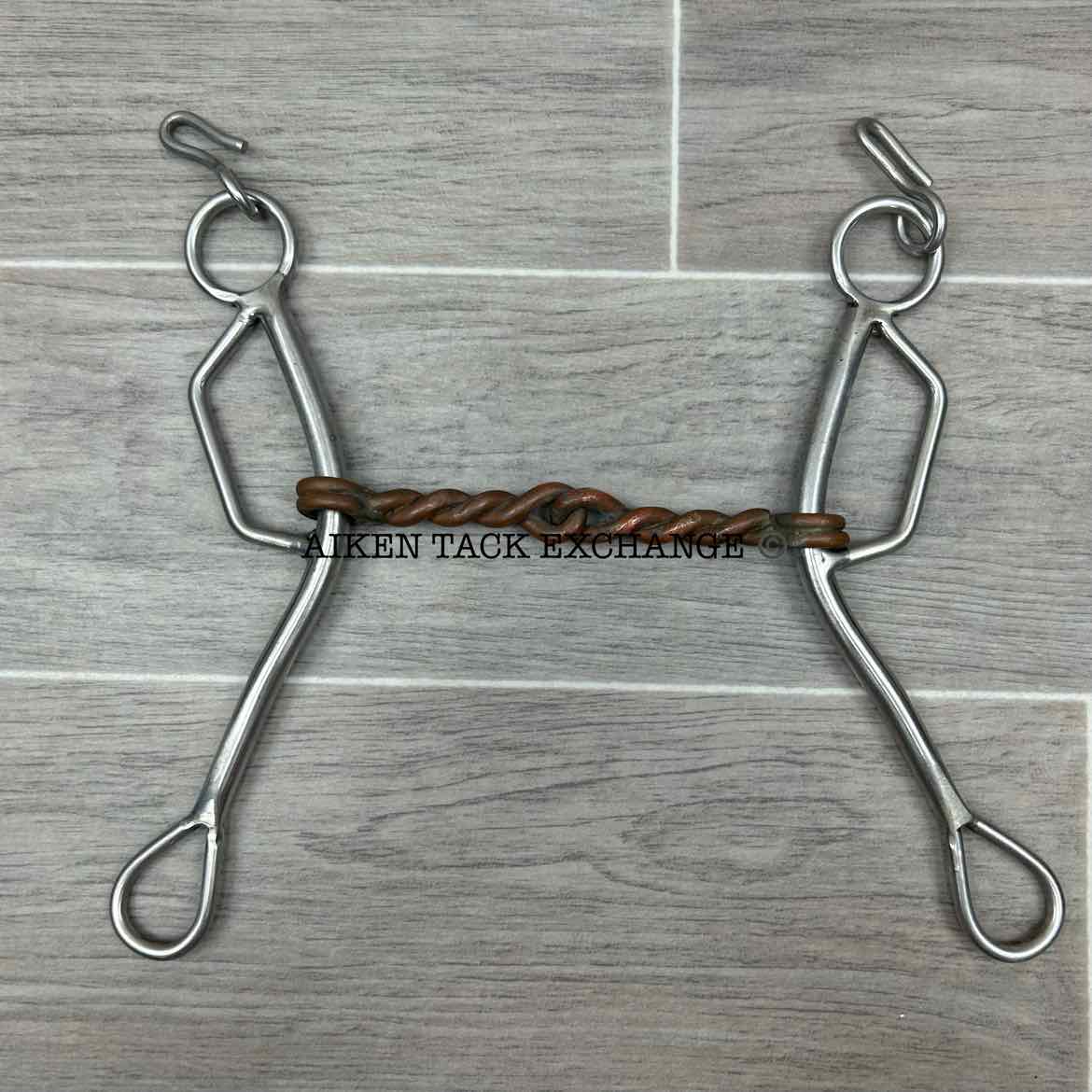 Single Joint Copper Twisted Wire Sliding Gag Bit 5" (No Curb Chain)