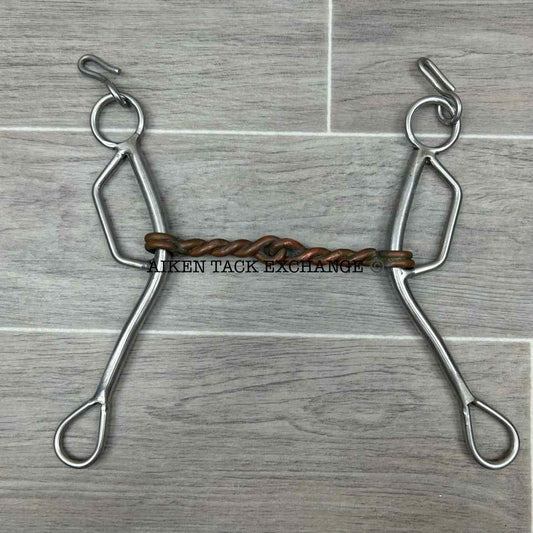 Single Joint Copper Twisted Wire Sliding Gag Bit 5" (No Curb Chain)