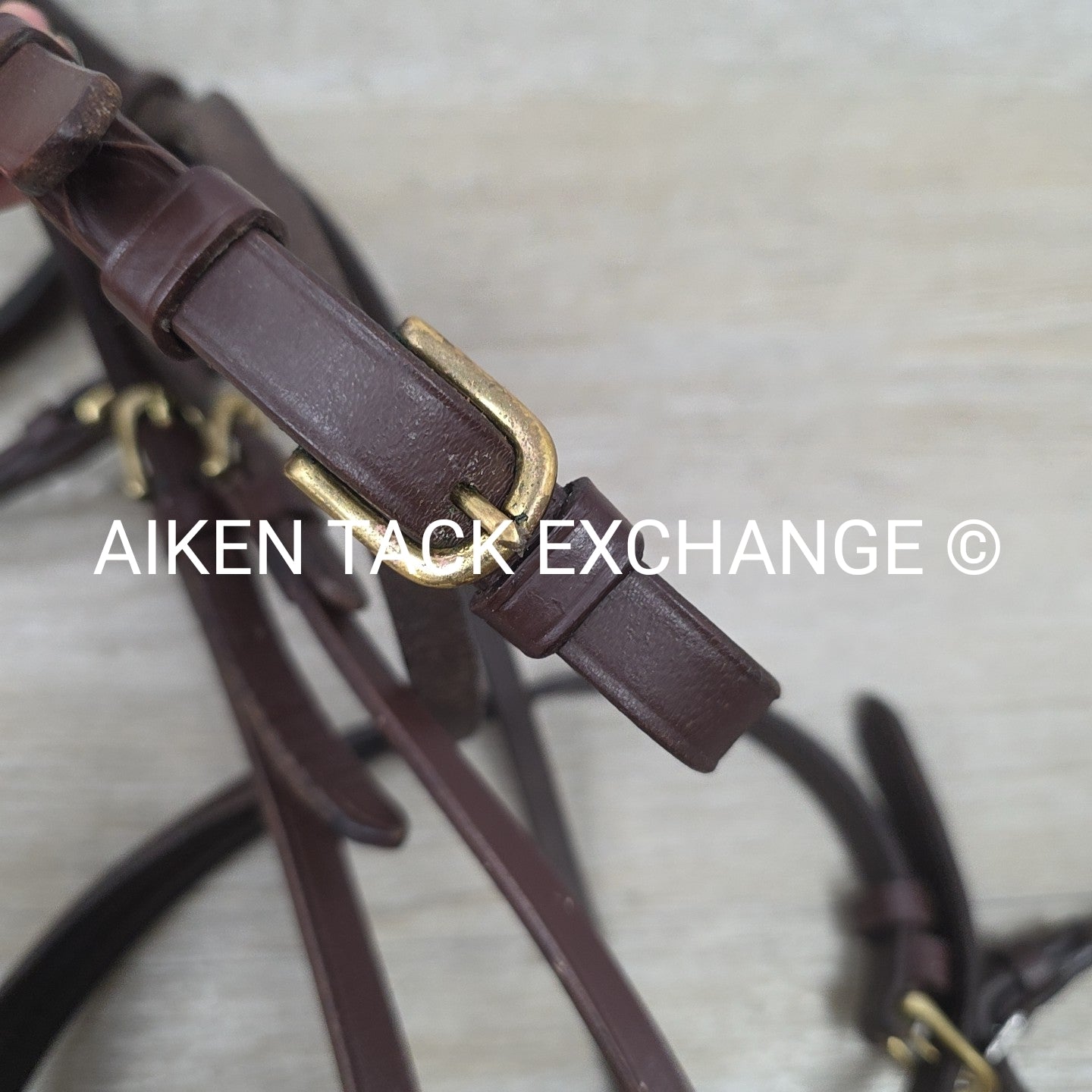 Harmohn Kraft Plain Raised Bridle with Laced Reins, Missing Flash Strap, Brown,