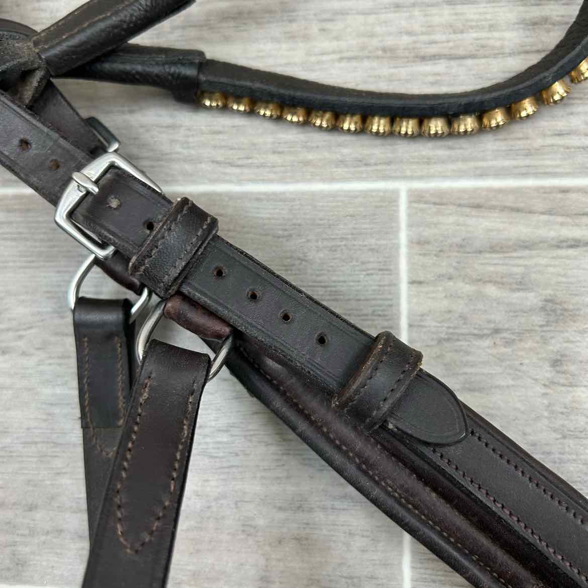 PS of Sweden King Edward Bridle with Bling Browband, No Reins, Brown, Size Full