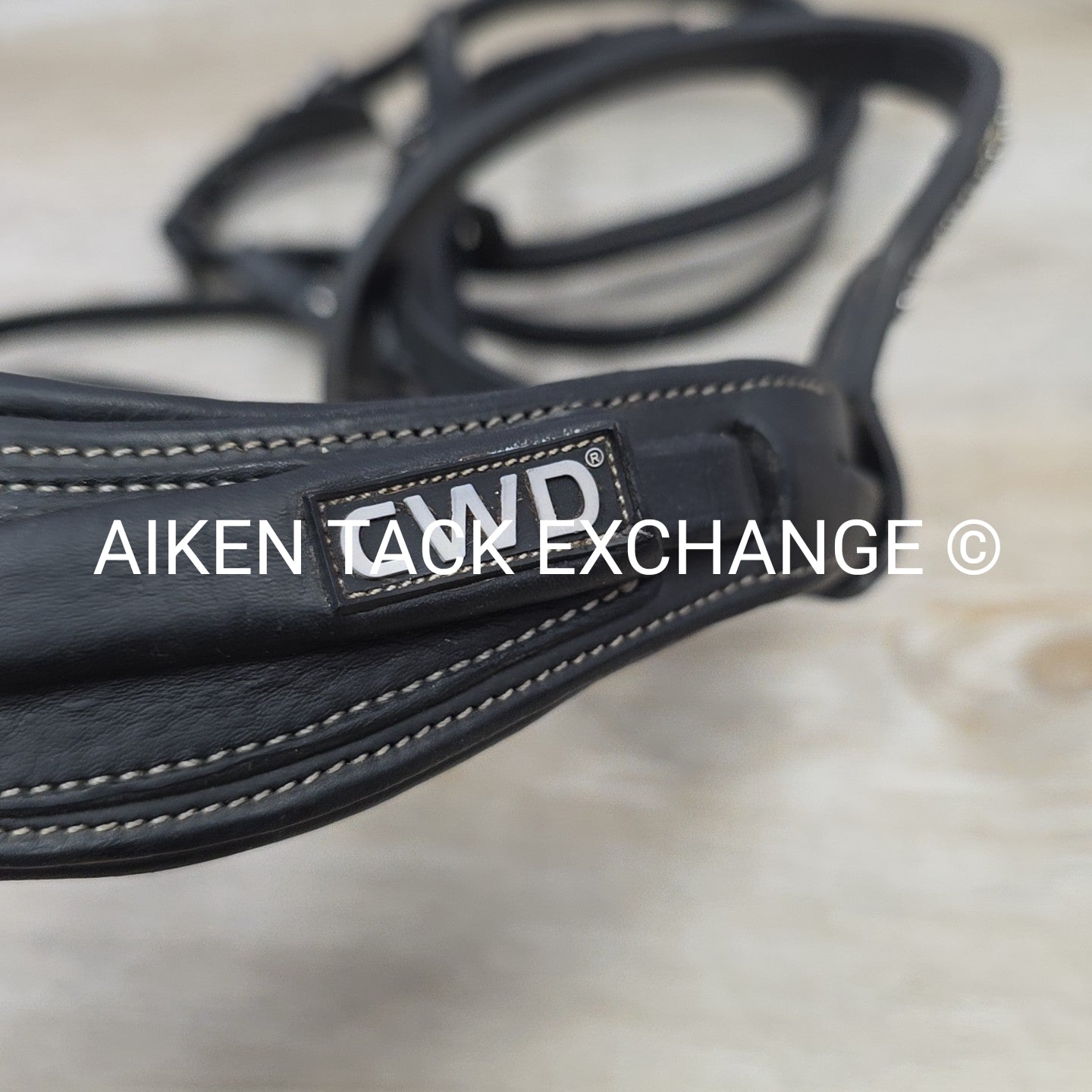 CWD Anatomic French Noseband Bridle with Fancy Stitching & Bling Browband, Black