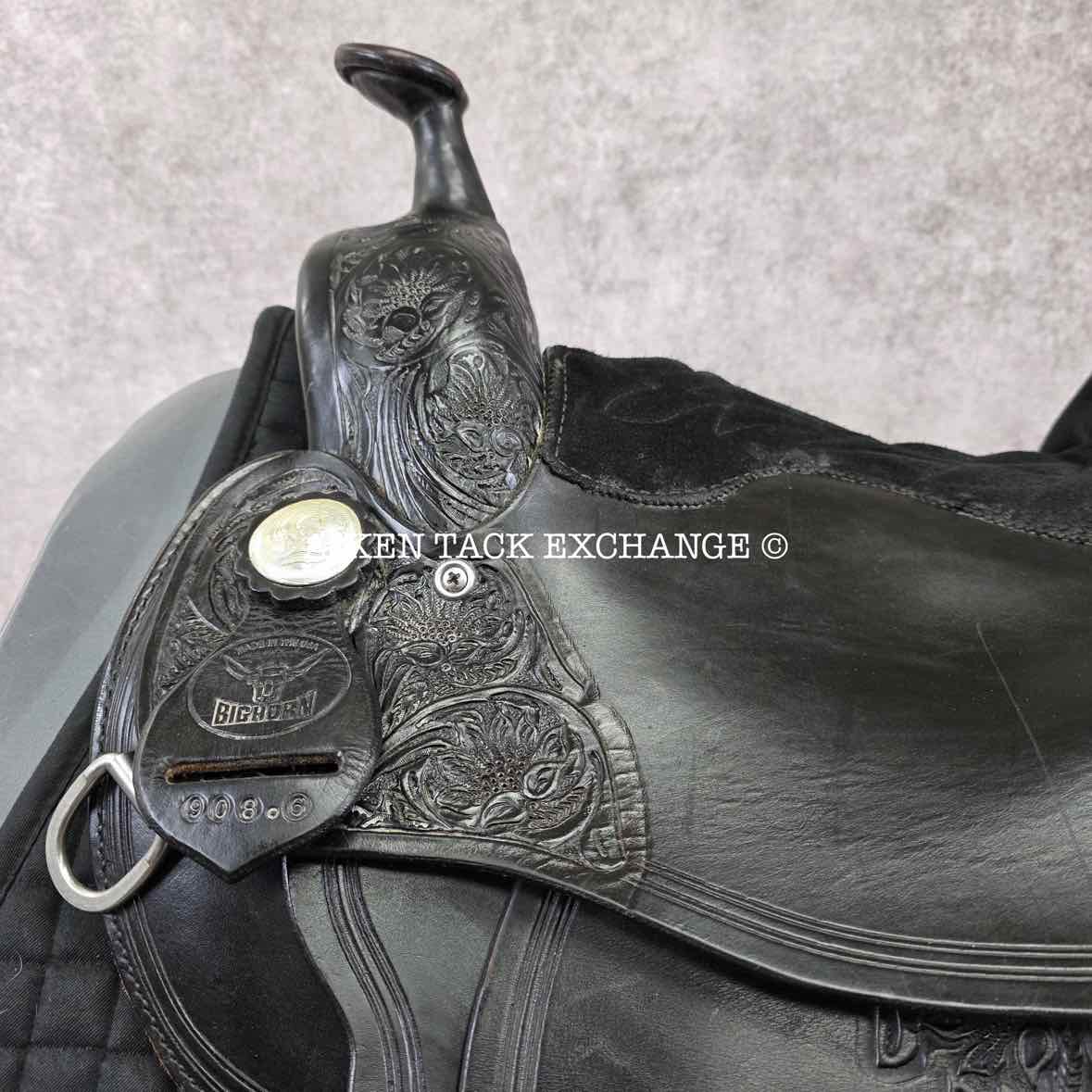 **SOLD** Big Horn 908 Extra Wide Trail Western Saddle, 16" Seat, Steele Equi-Fit Haflinger Tree