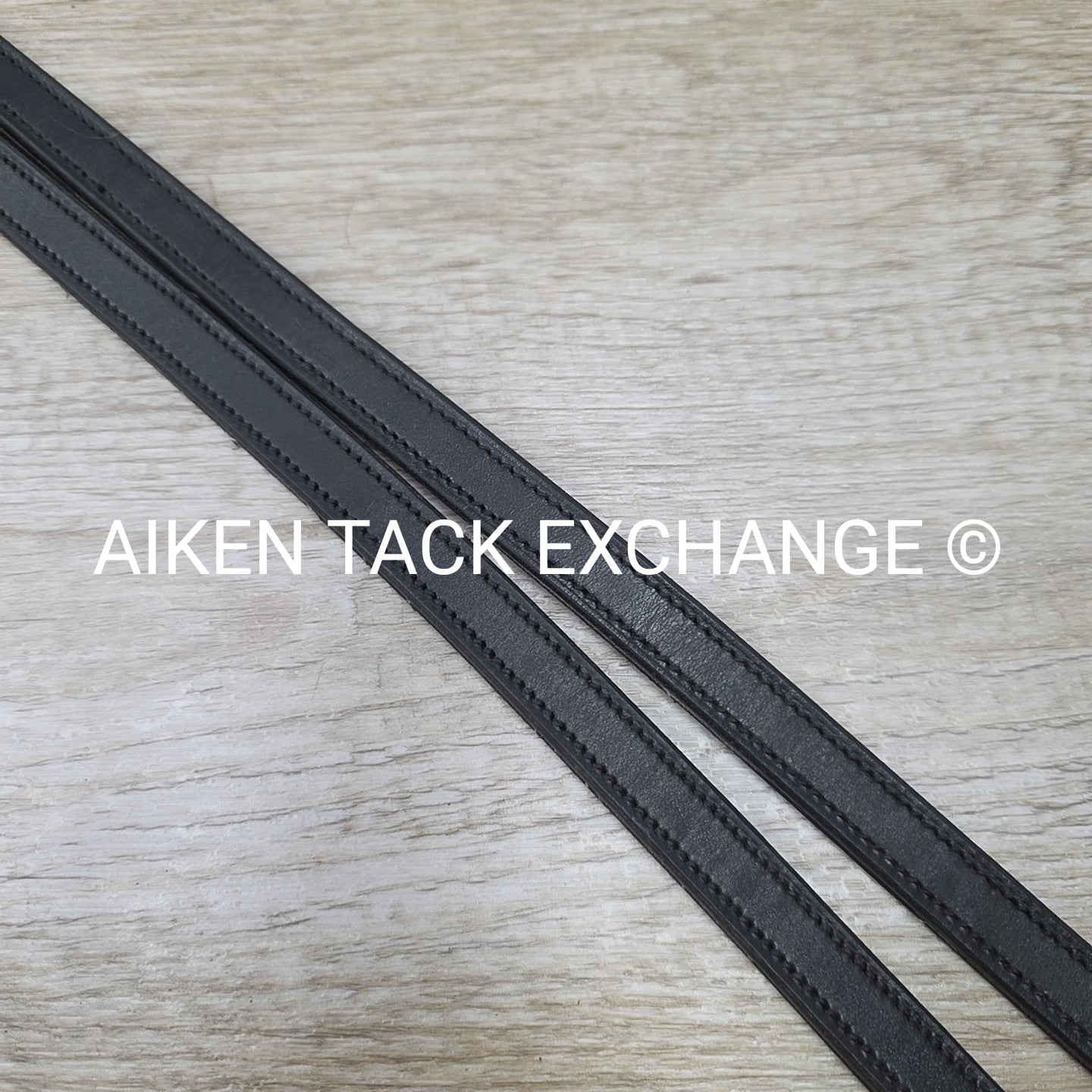 Rubber Lined Reins, Black, Full