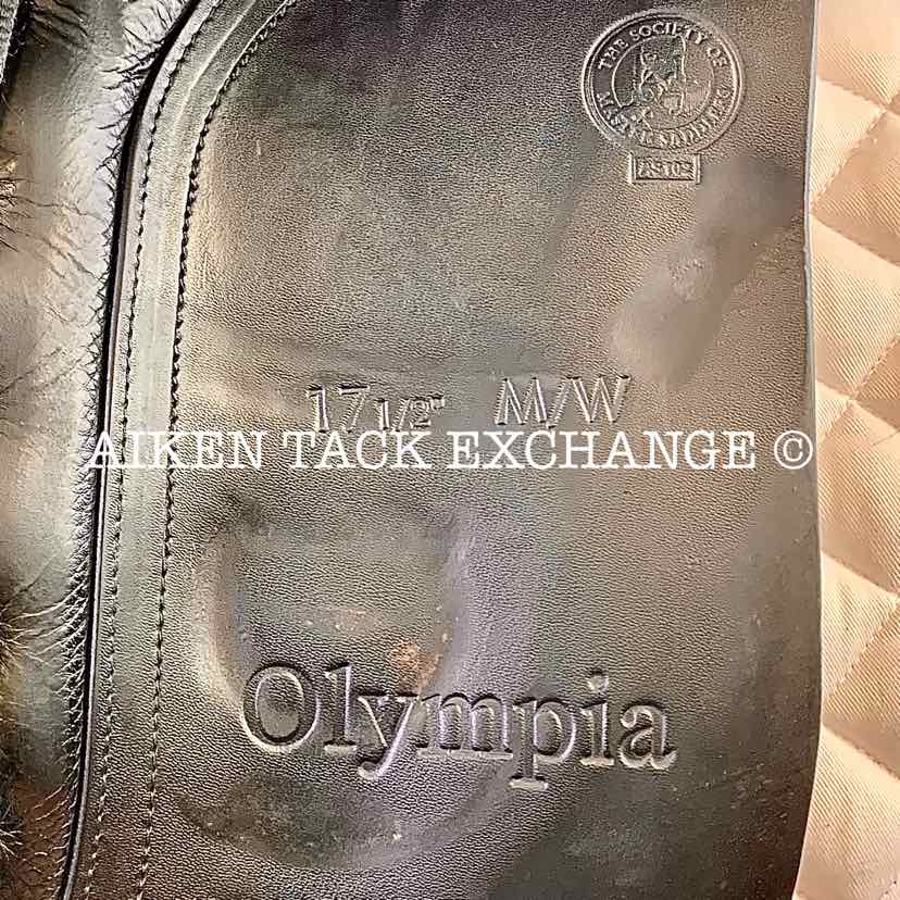 Borne Saddlery Olympia Dressage Saddle, 17.5" Seat, Medium Wide Tree, Wool Flocked Panels