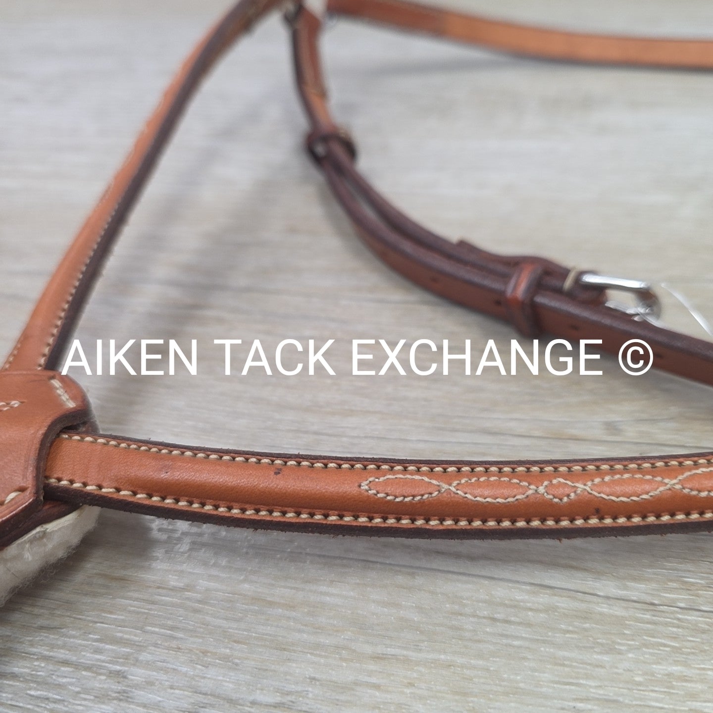 Edgewood Raised Fancy Stitched Figure 8 Noseband, Brown, Size Cob