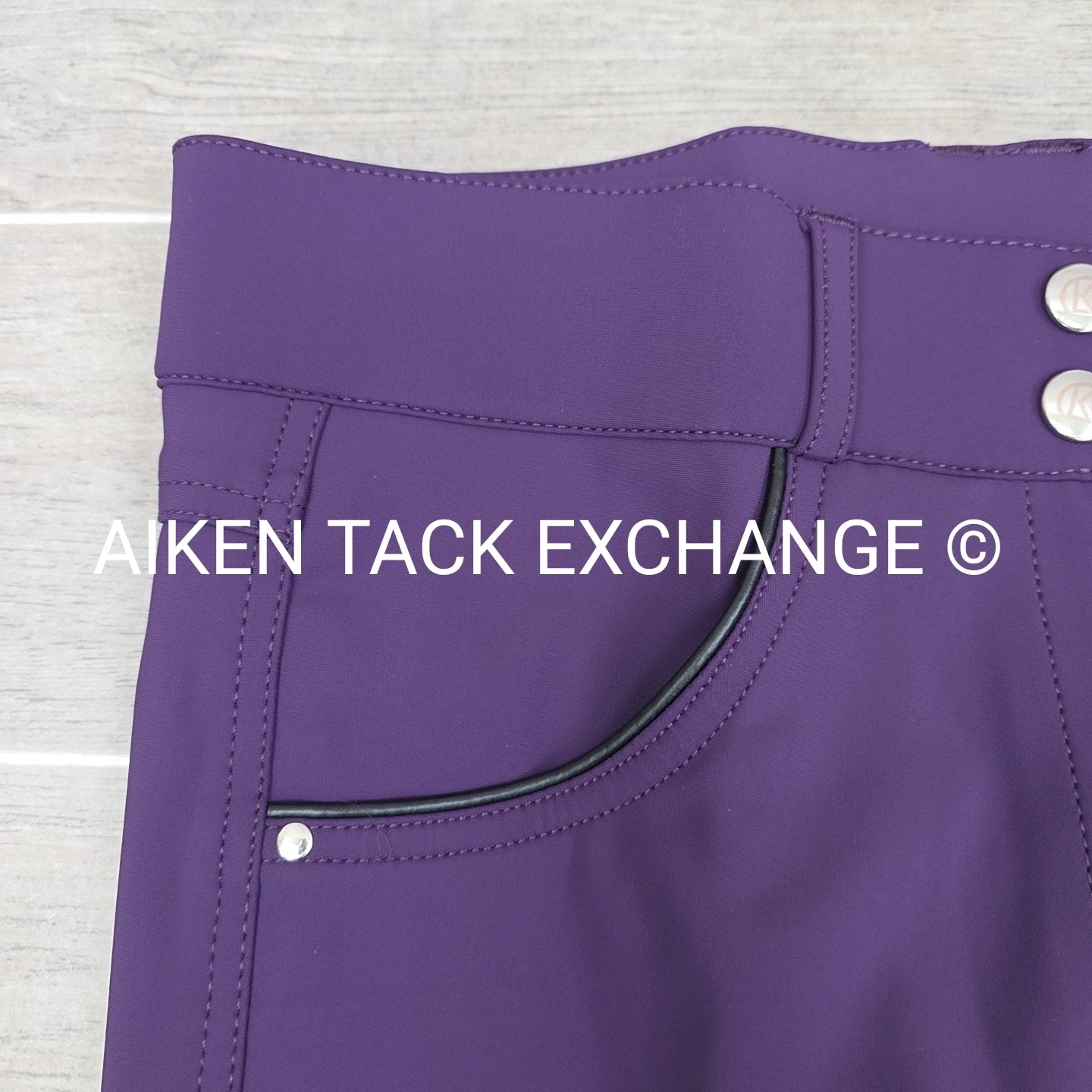 KL Select Gabrielle Knee Patch Breeches, Purple, Women's Size 28R