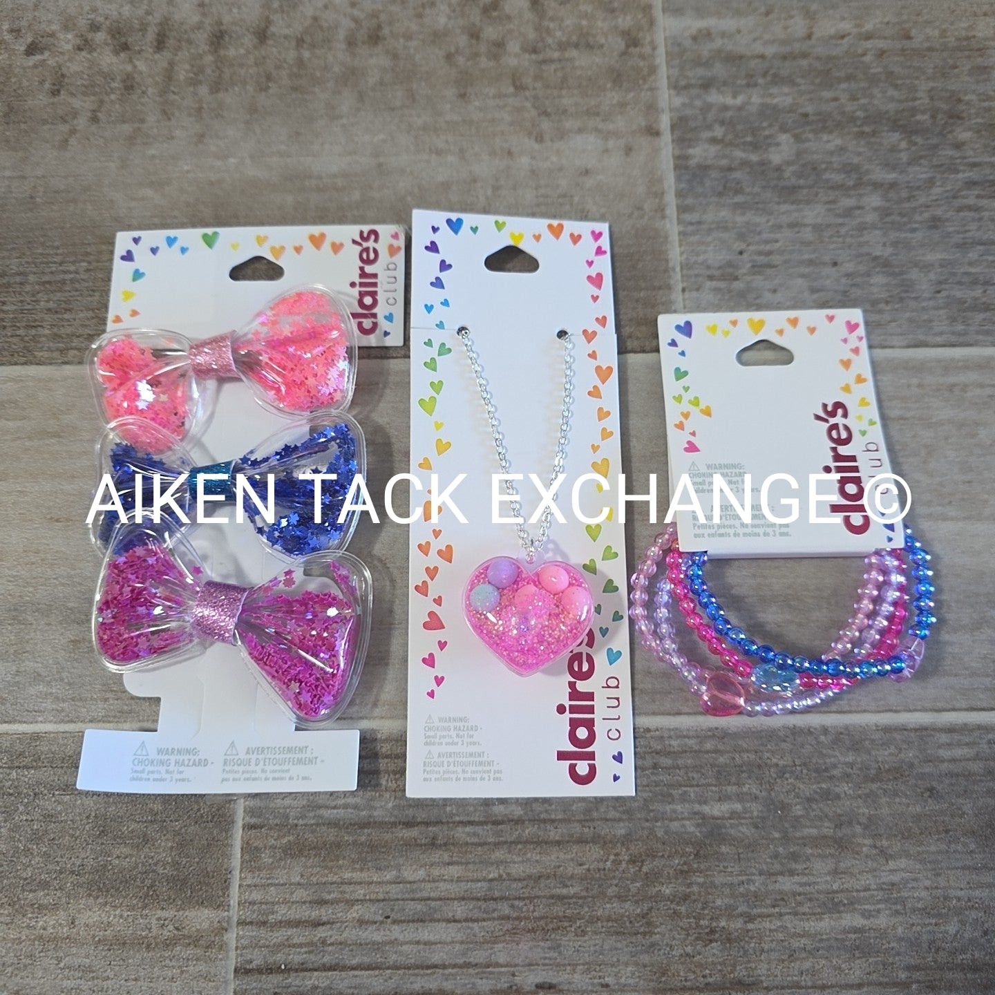 Claire's Club Bundle - 2 Hair Clips, 1 Necklace, 1 Bracelet