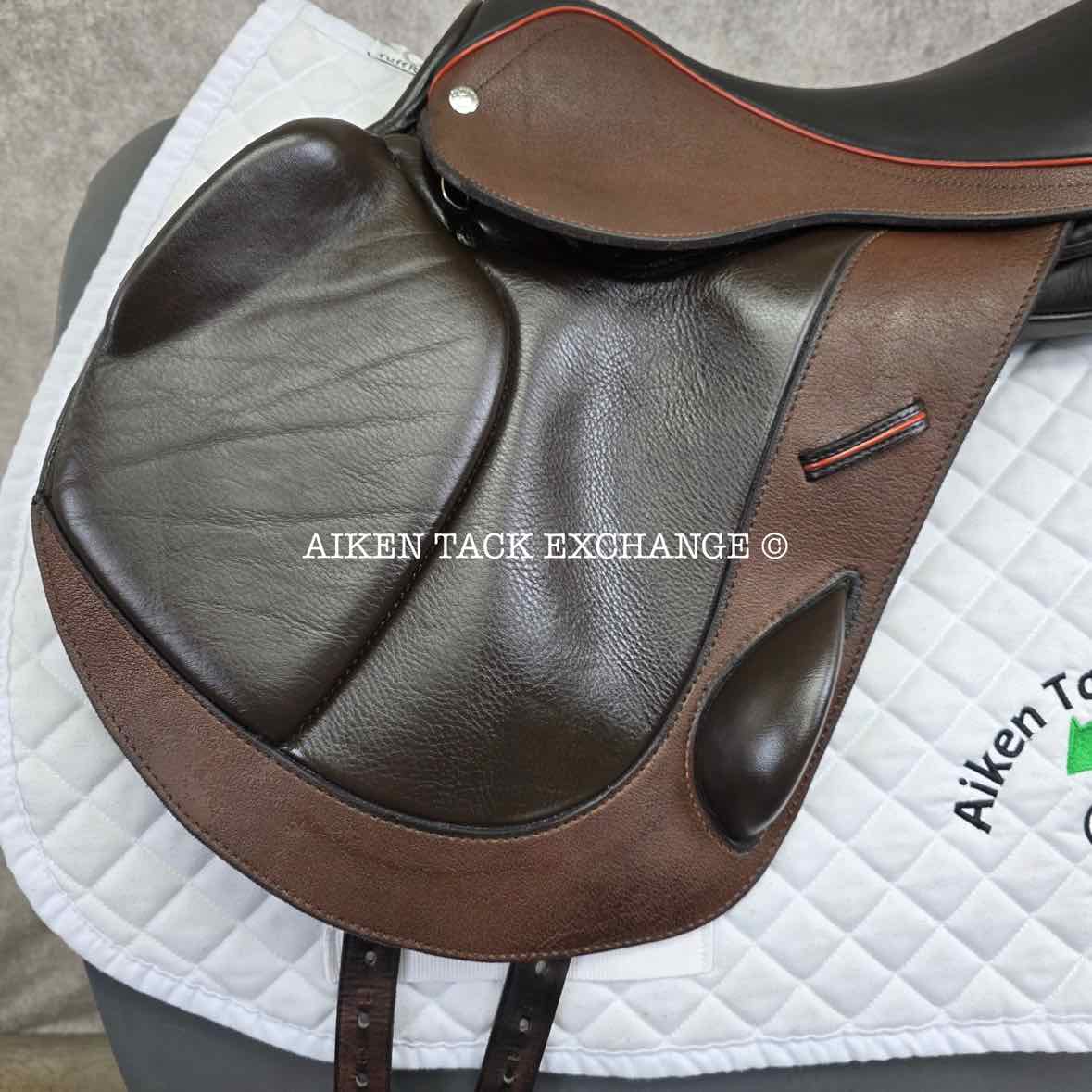 2019 Custom Saddlery Monte Carlo Monoflap Jump Saddle, 17.5" Seat, Adjustable Tree, Wool Flocked Panels