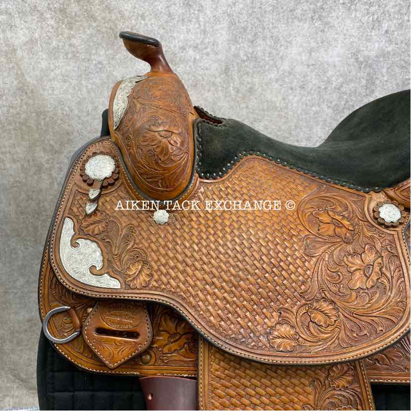 Allen Ranch Saddle Shop Western Saddle, 15" Seat, Regular Tree - Semi QH Bars