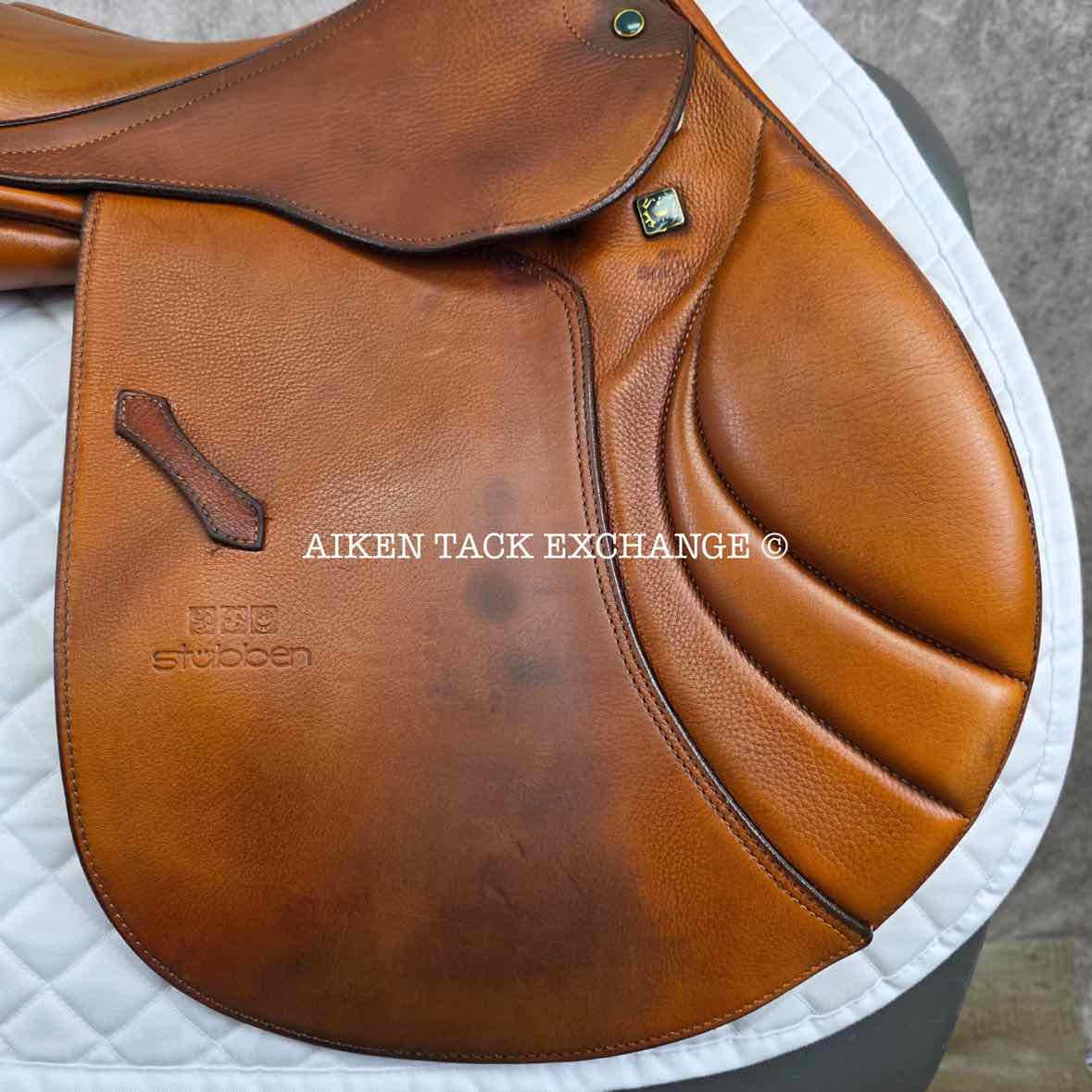 2013 Stubben Portos Deluxe Close Contact Jump Saddle, 17.5" Seat with Biomex, 28cm Tree - Medium, Foam Panels