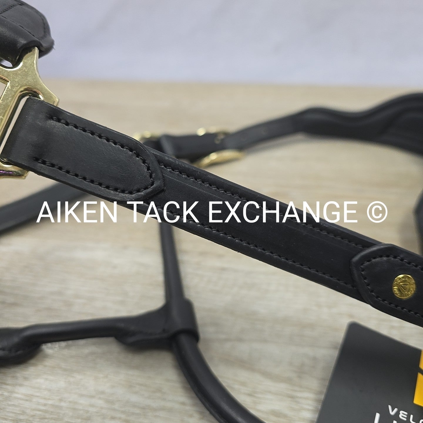 Shires Velociti Lusso Soria Control Leather Halter, Black, Size Full