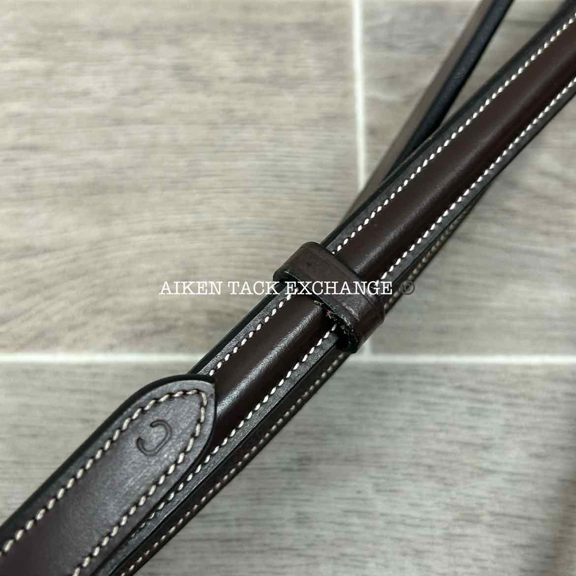 KL Select Black Oak Round Raised Fancy Stitch Standing Martingale, Size Cob